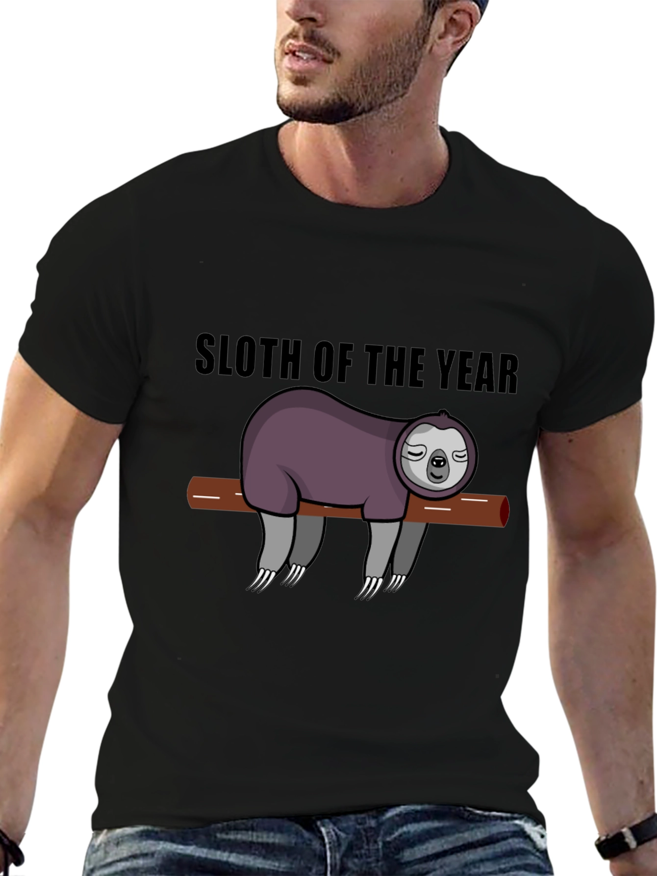 Black Sloth of the Year T-Shirt view 6