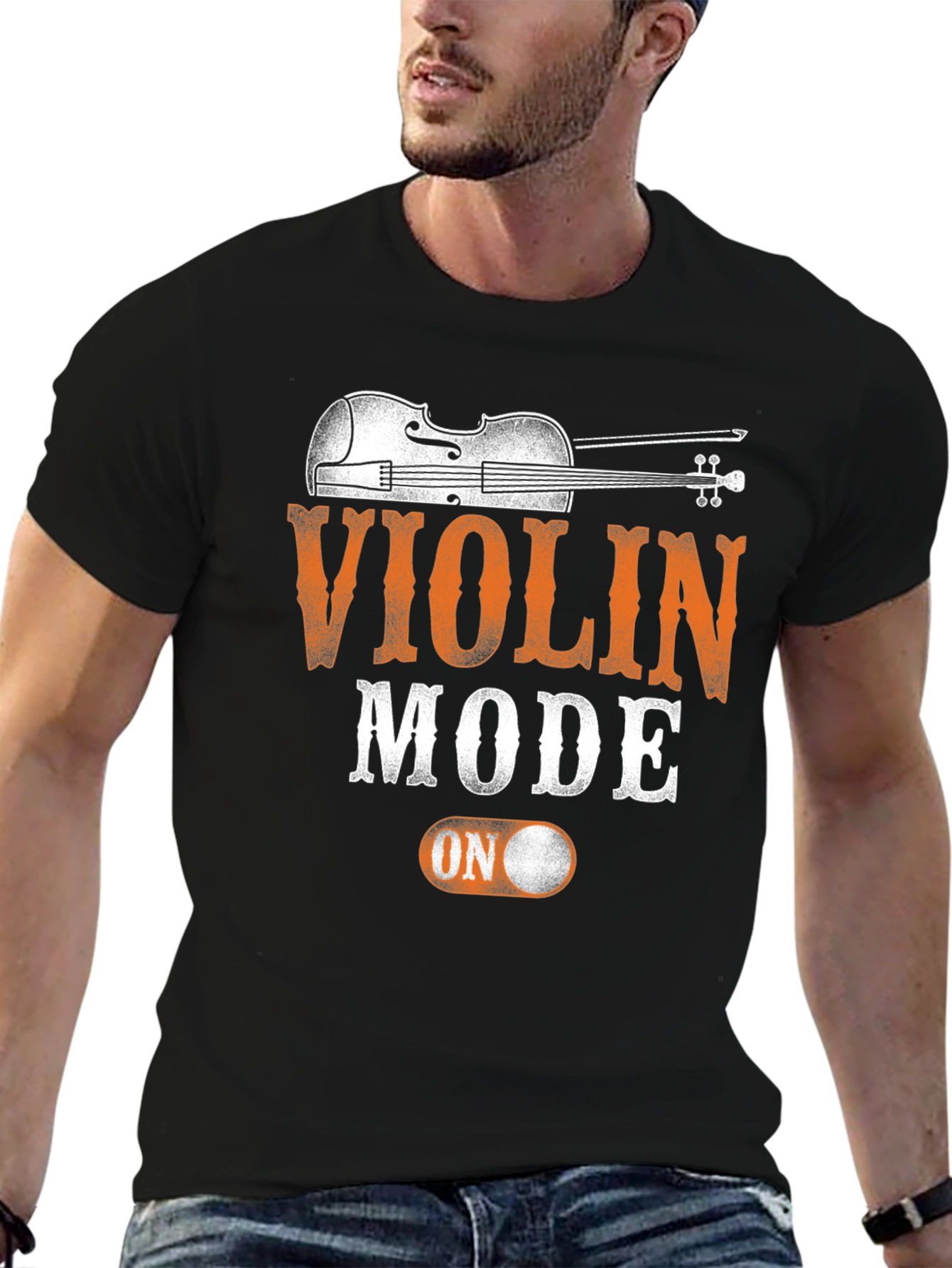 Black Violin Mode On T-Shirt | Musician Apparel view 6