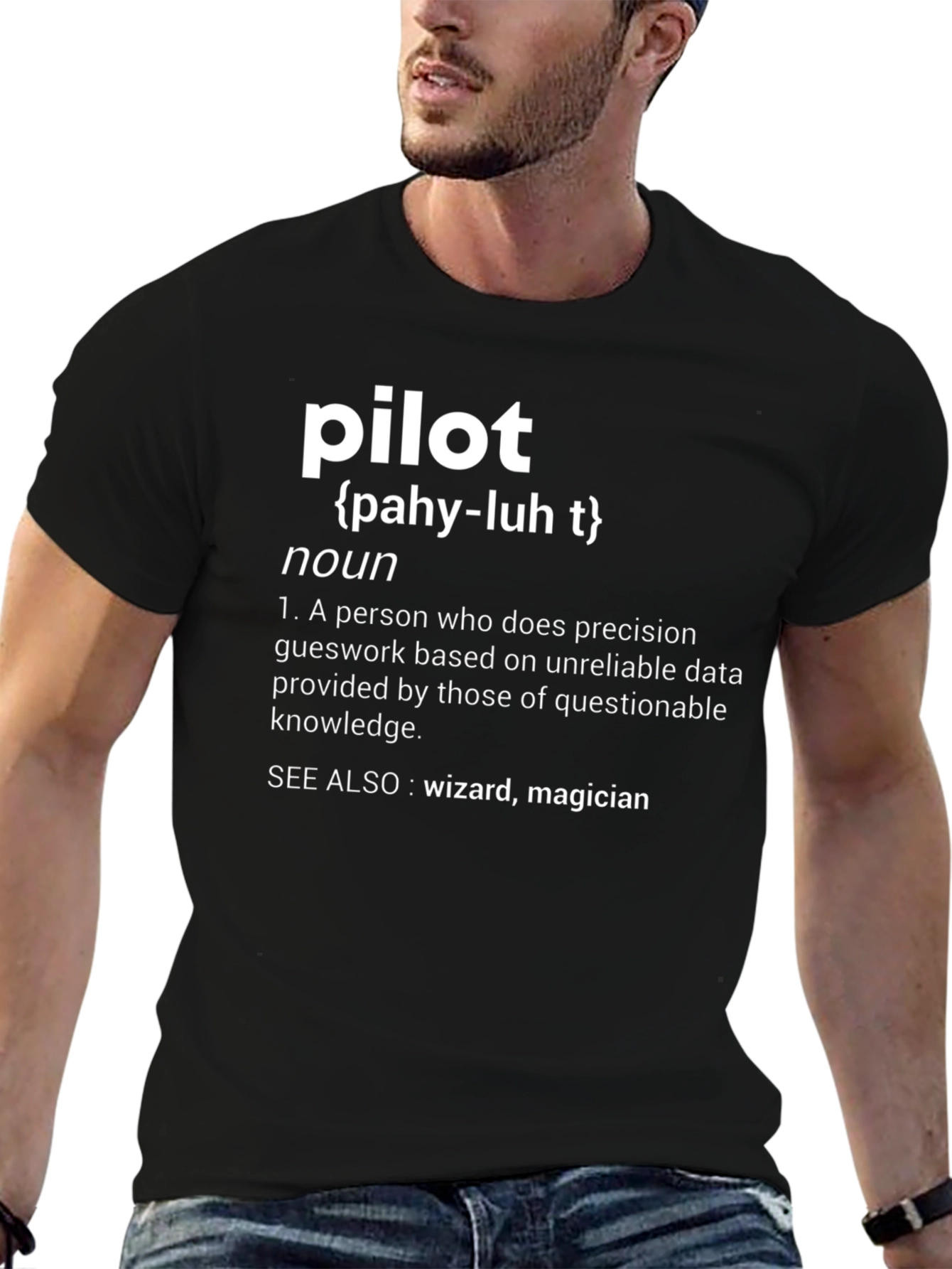 Black Pilot Definition T-Shirt view 6
