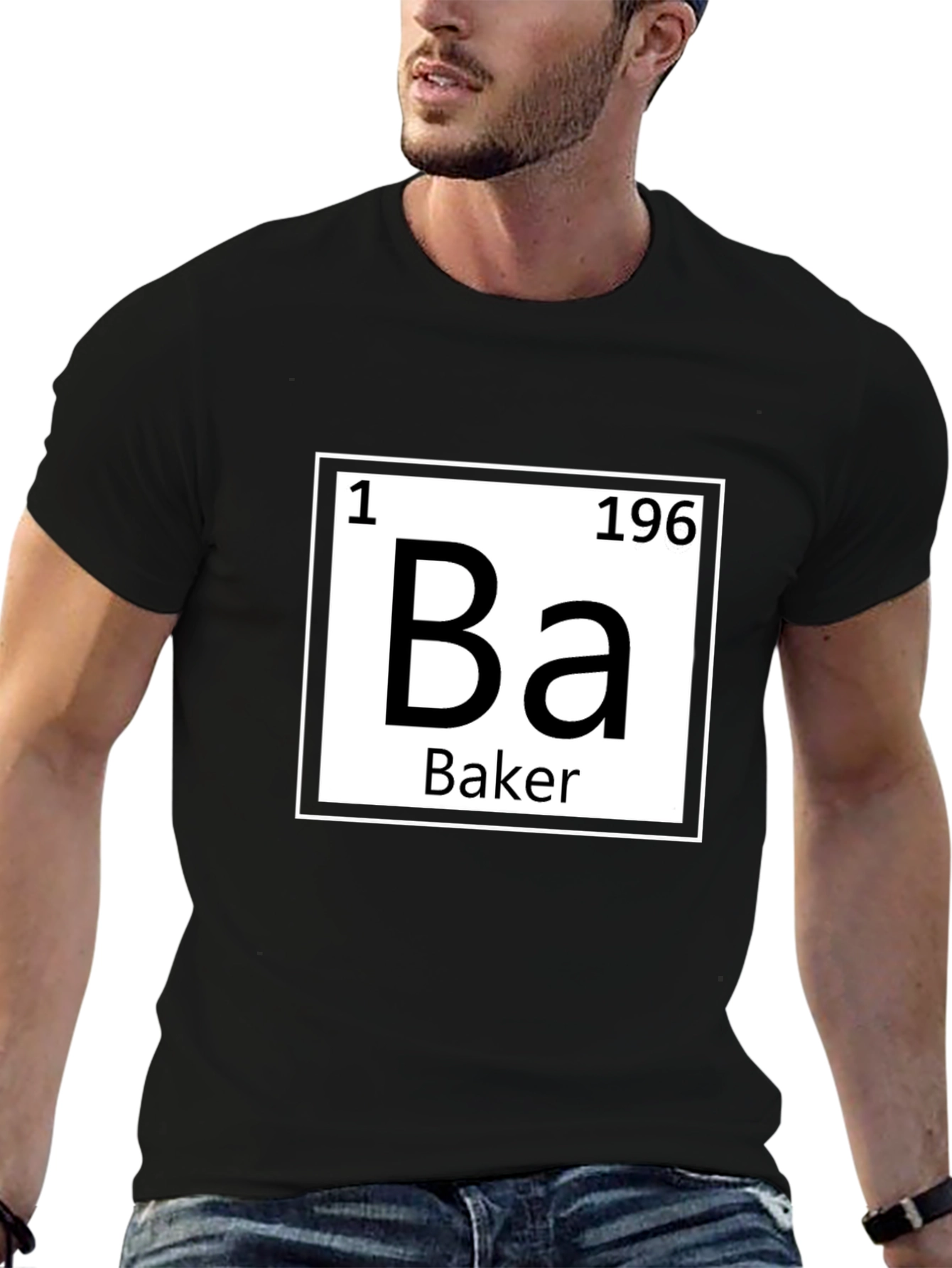 Black Periodic Table Baker Funny T-Shirt view 6