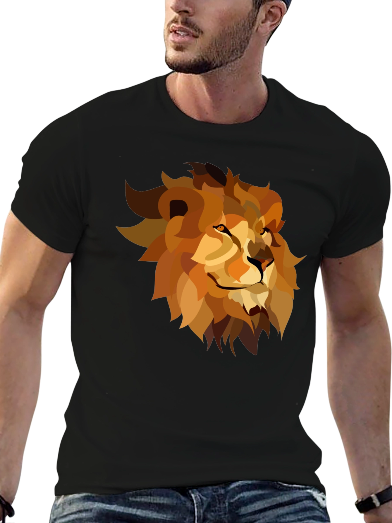 Black Lion Graphic Black Tee - Men's Casual Style view 6
