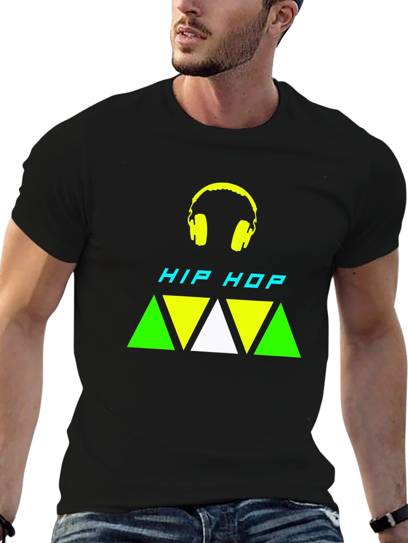 Black Hip Hop Graphic Tee - Stylish & Trendy Black T-Shirt view 6