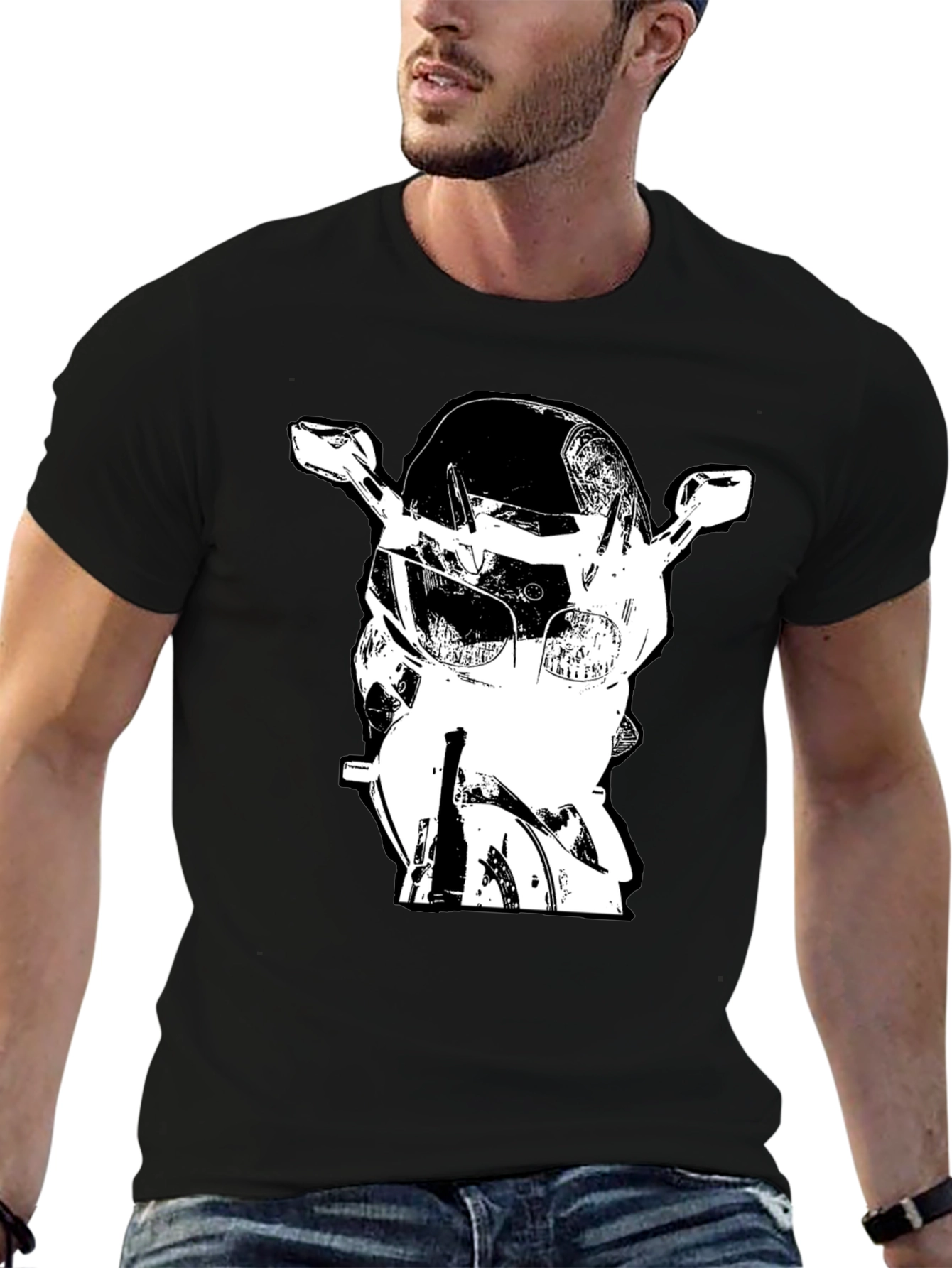 Black Motorcycle Graphic T-Shirt - Biker Tee view 6