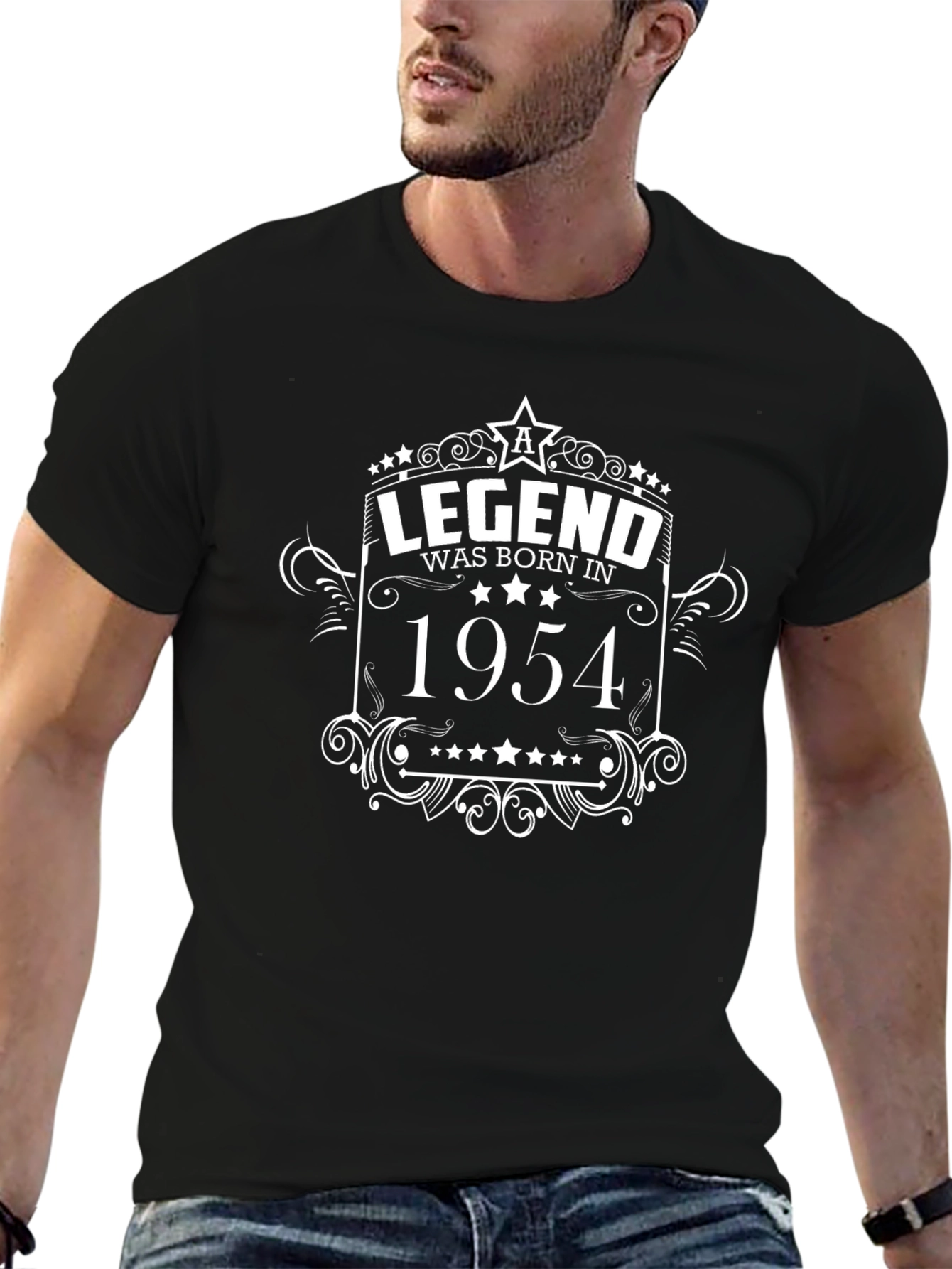 Black Legend Born in 1954 Black T-Shirt view 6