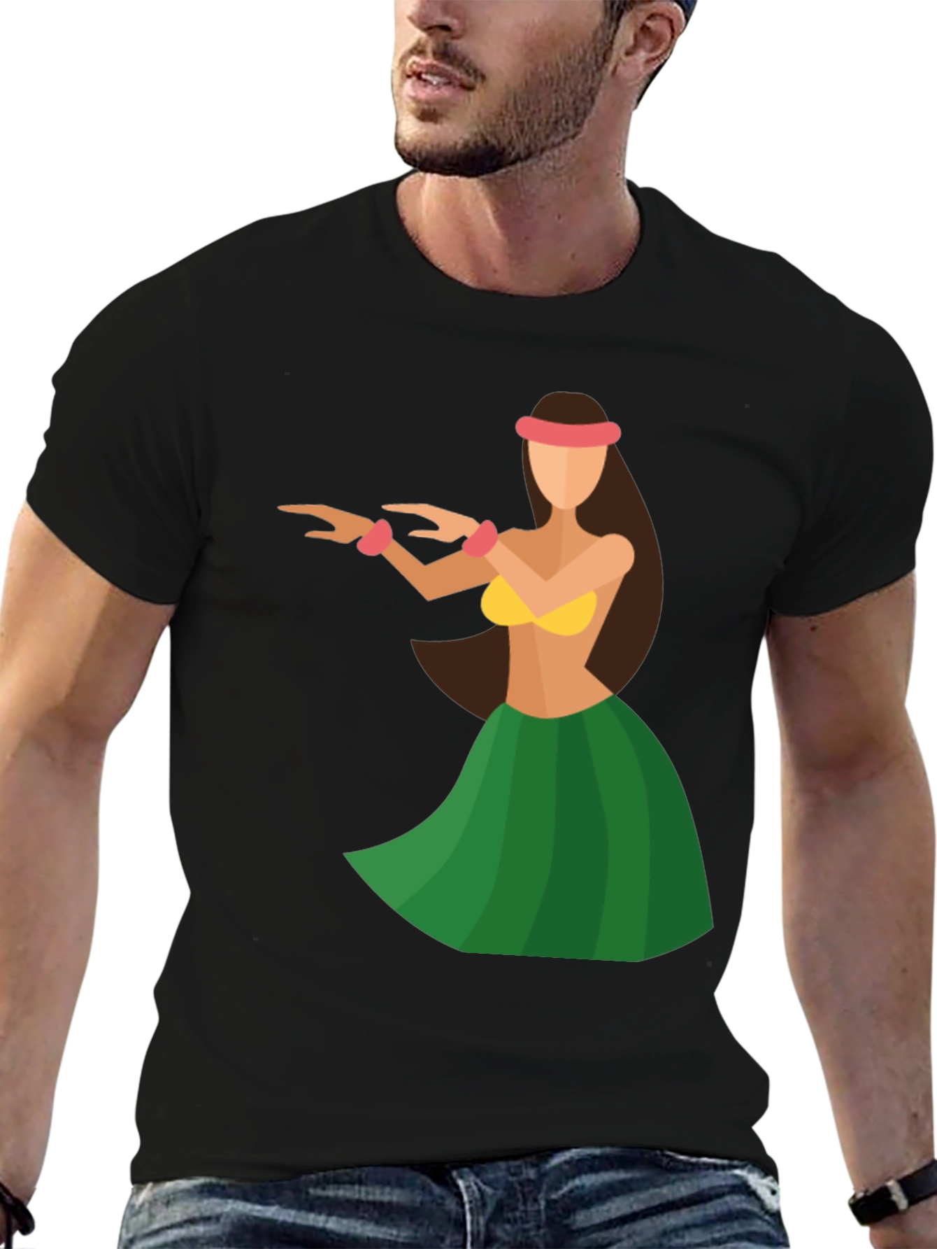 Black Hula Dancer Graphic Tee - Tropical Vibe view 6