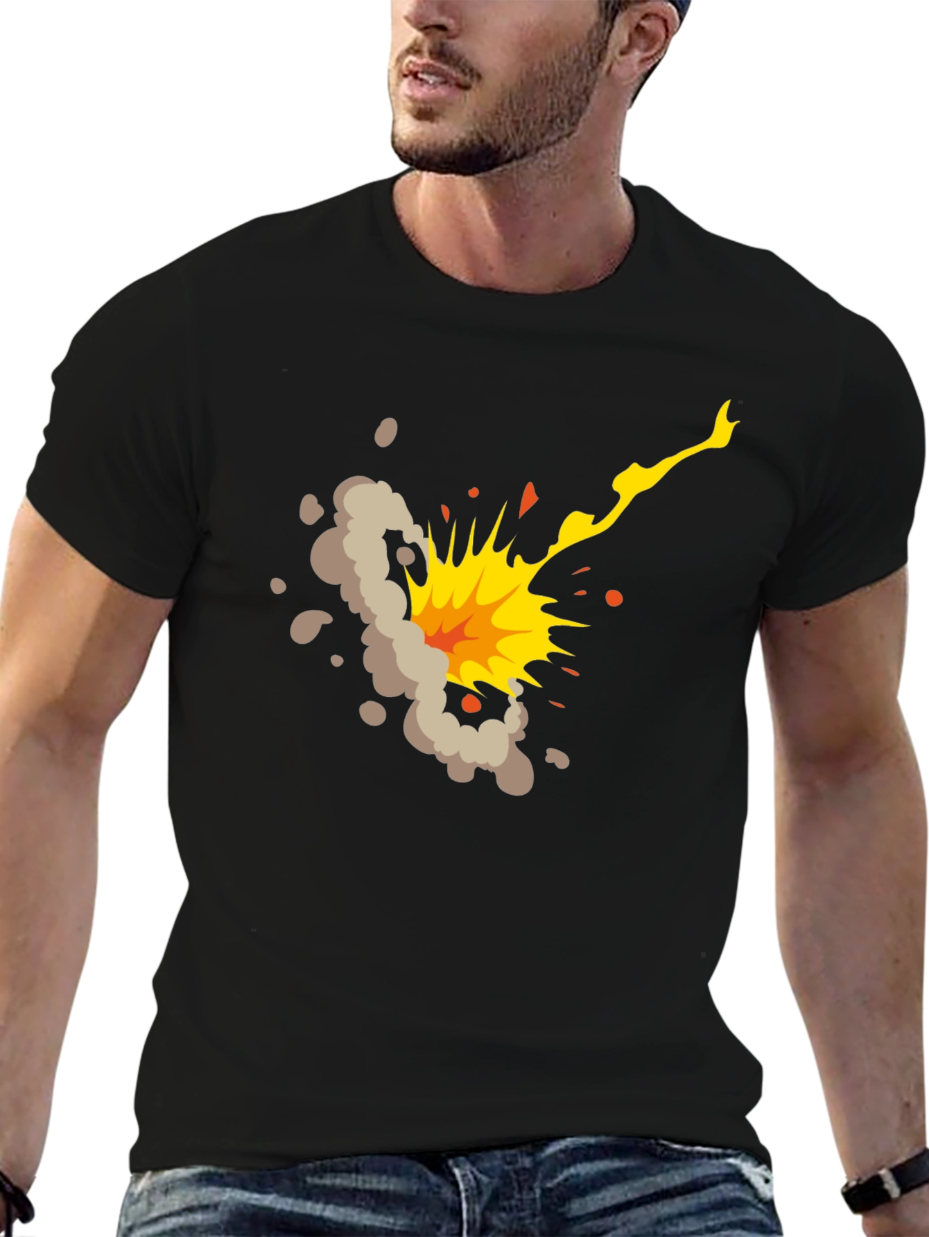 Black Explosion Graphic Black T-Shirt view 6