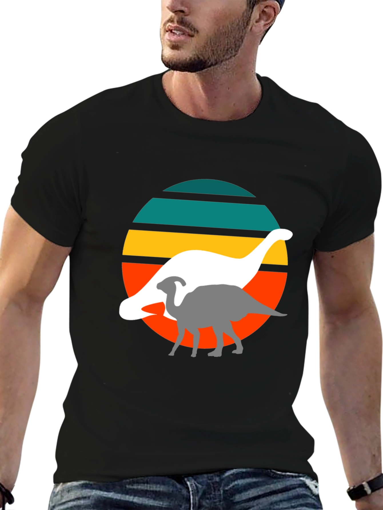 Black Retro Dinosaur T-Shirt view 6