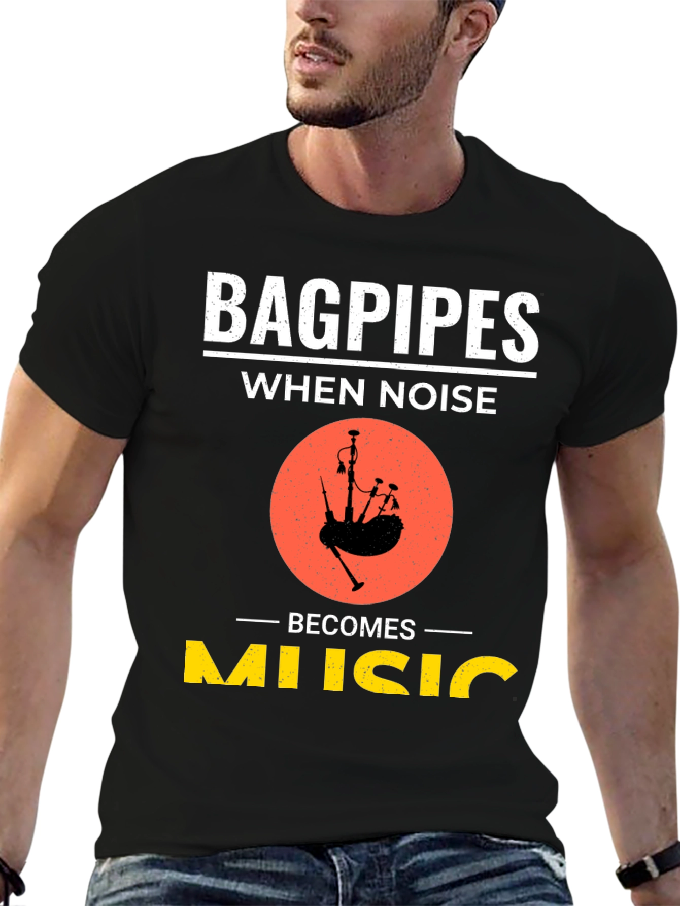 Black Bagpipes When Noise Becomes Music T-Shirt view 6