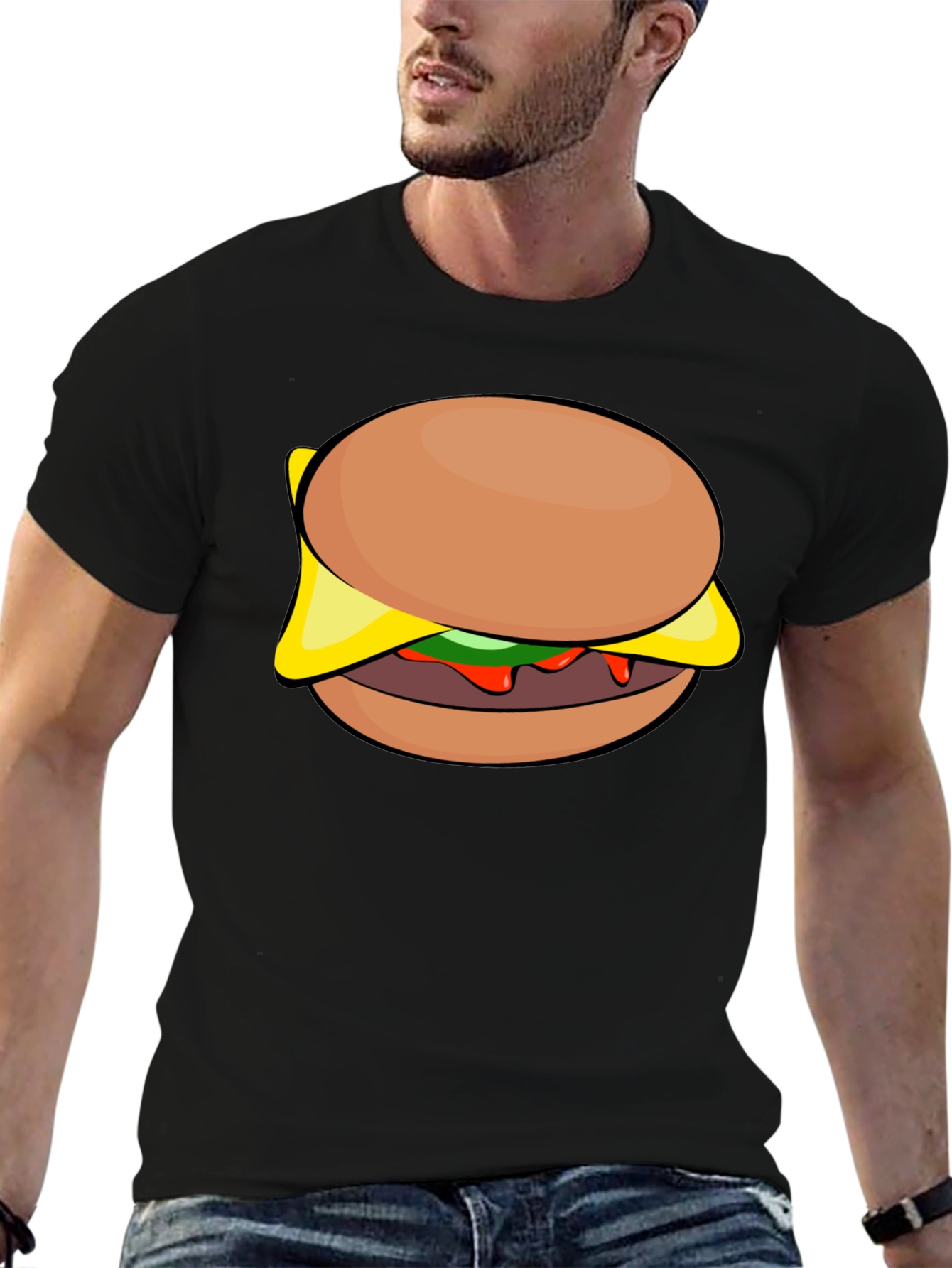 Black Burger Graphic Tee - Casual Style Shirt view 6