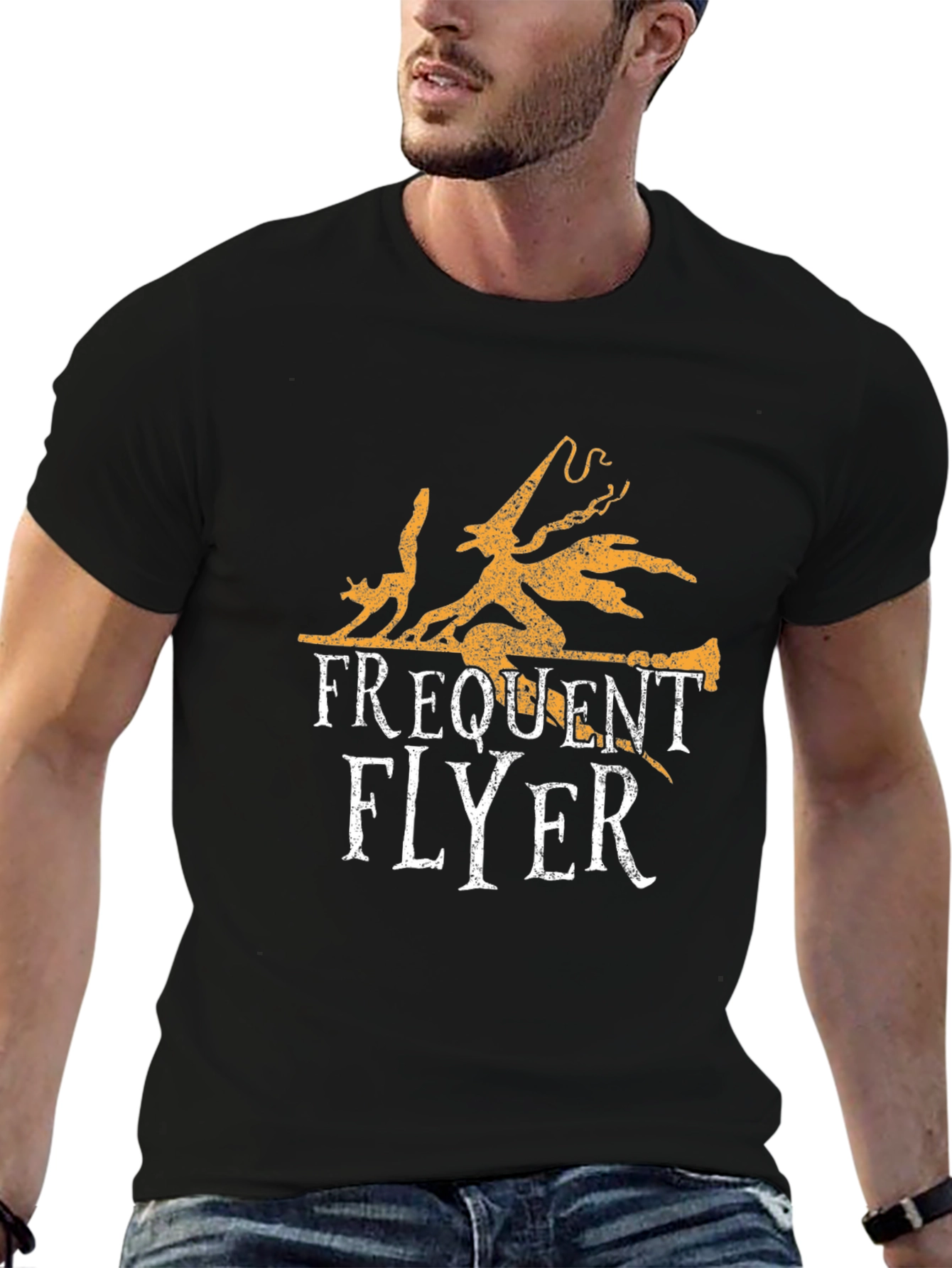 Black Frequent Flyer Witch T-Shirt view 6