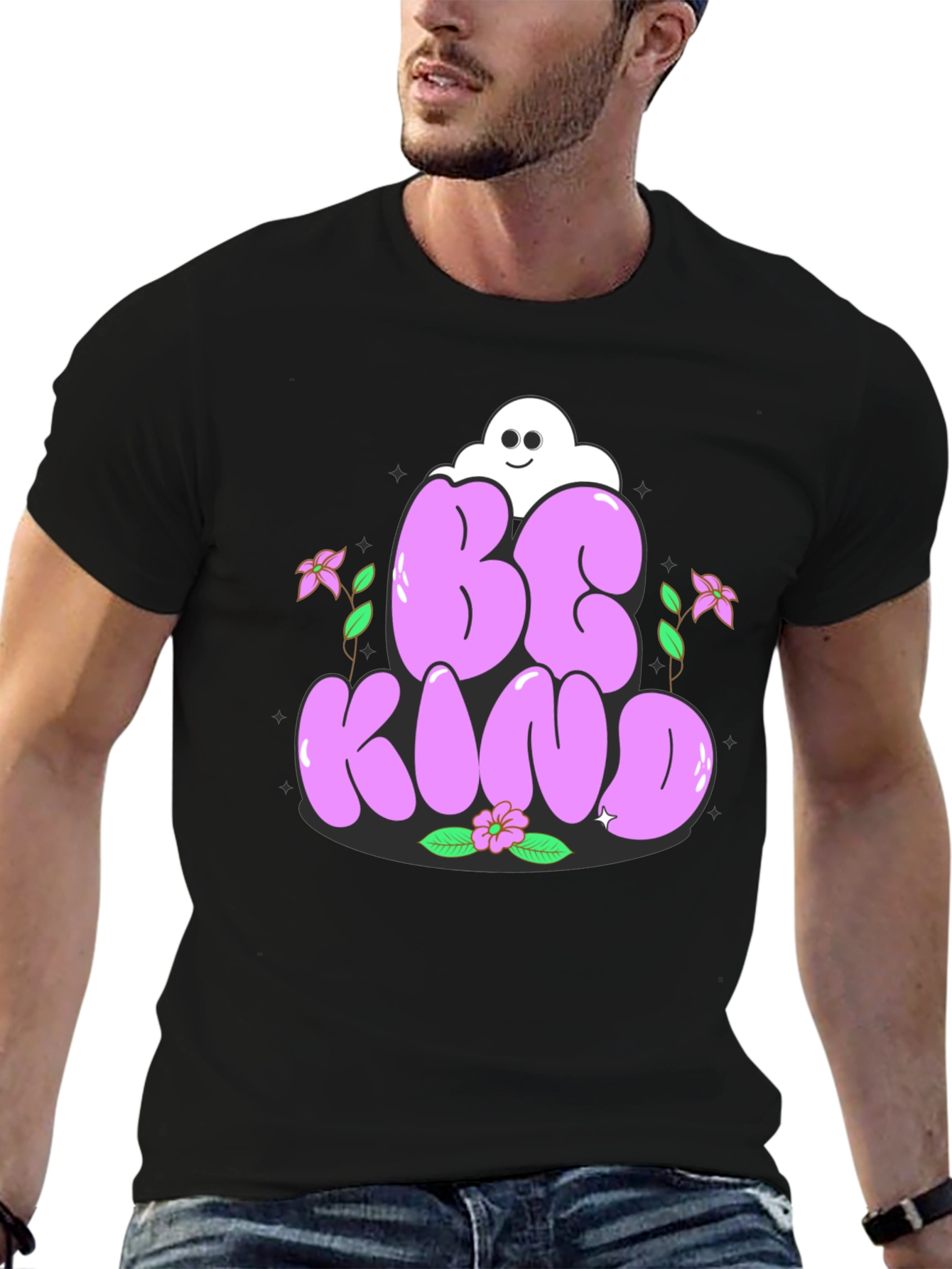 Black Be Kind Graphic Tee - Stylish Unisex T-Shirt view 6