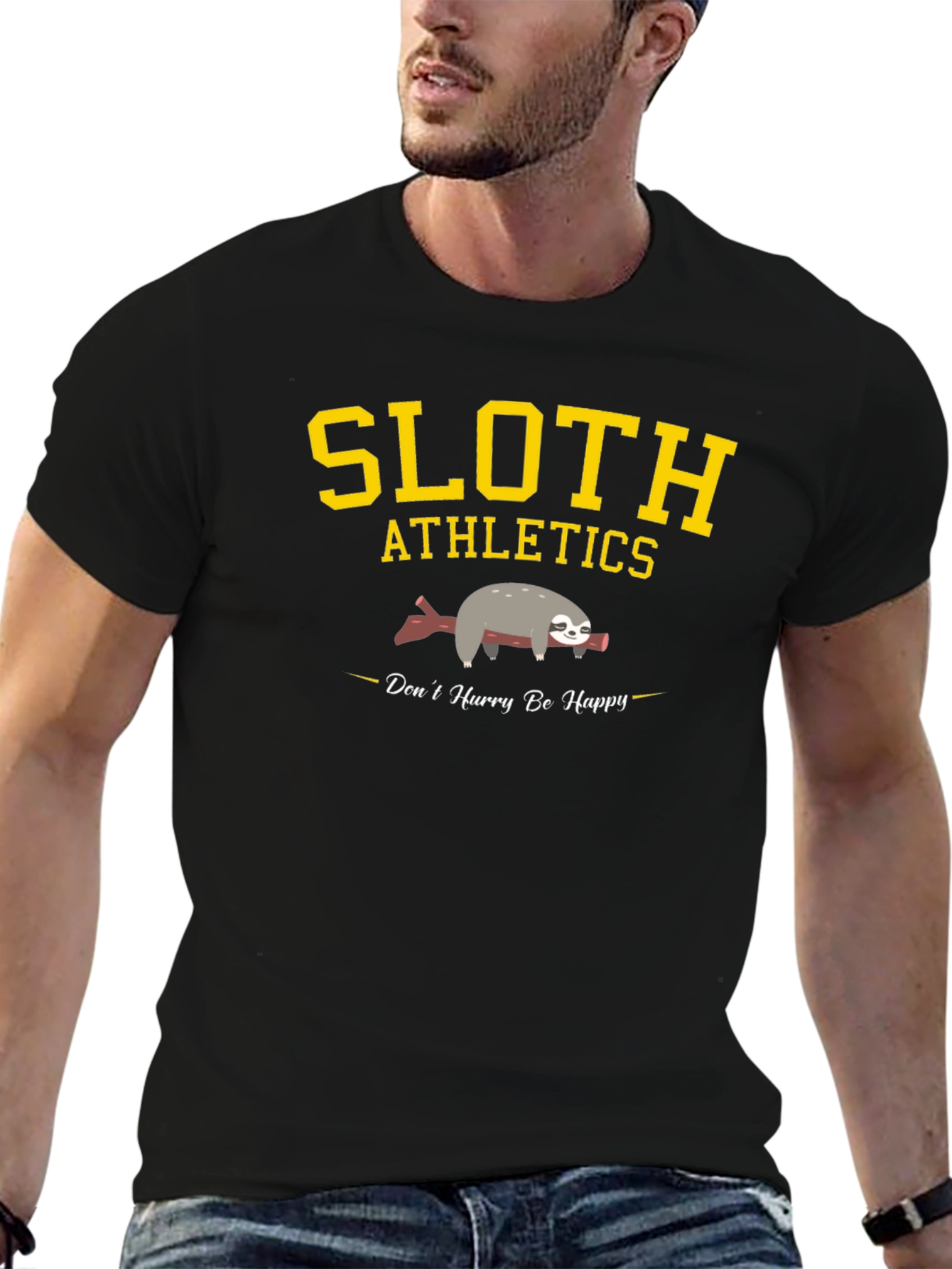 Black Sloth Athletics Graphic T-Shirt - Don't Hurry Be Happy view 6