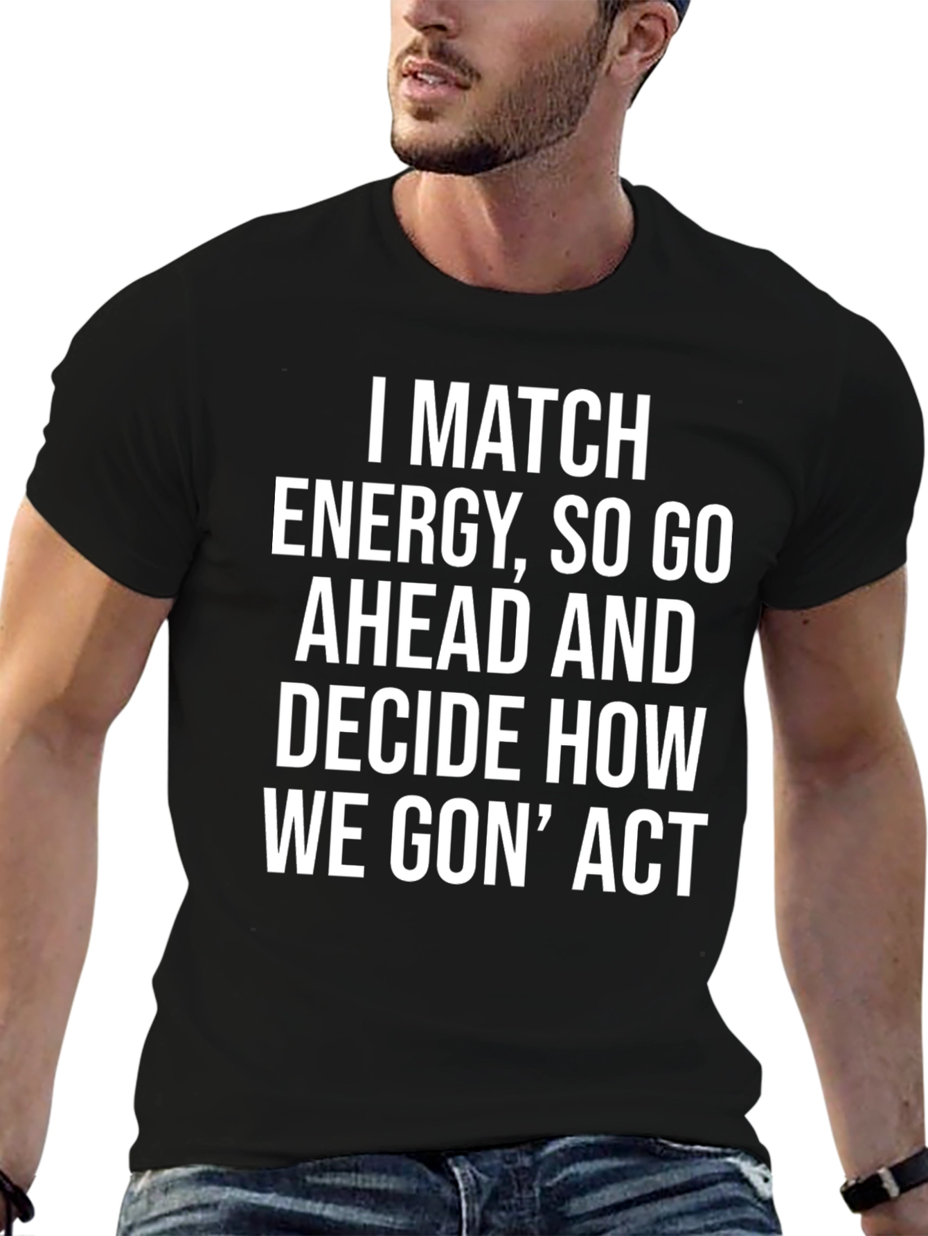 Black I Match Energy Graphic Tee view 6