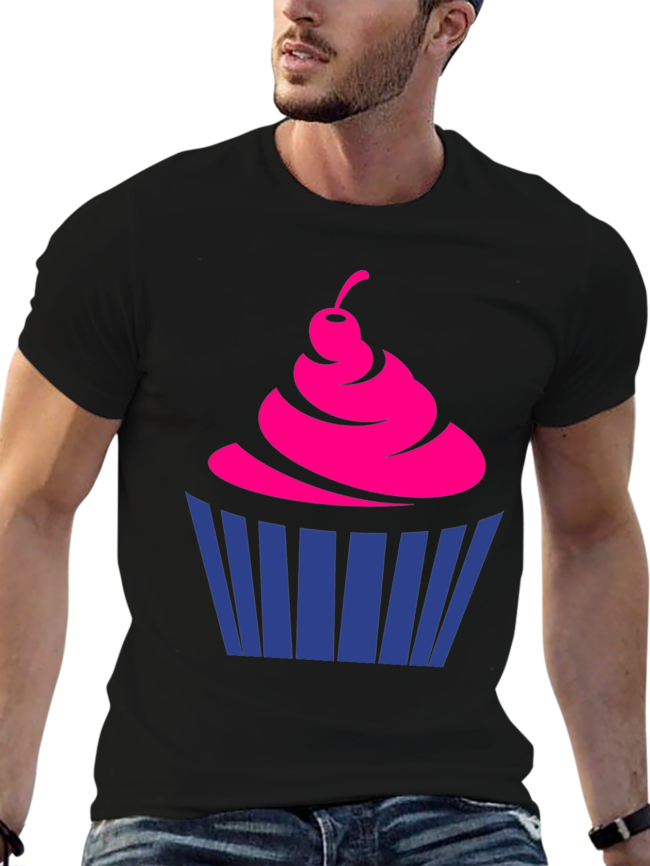Black Fun Cupcake Graphic Tee - Casual Style view 6