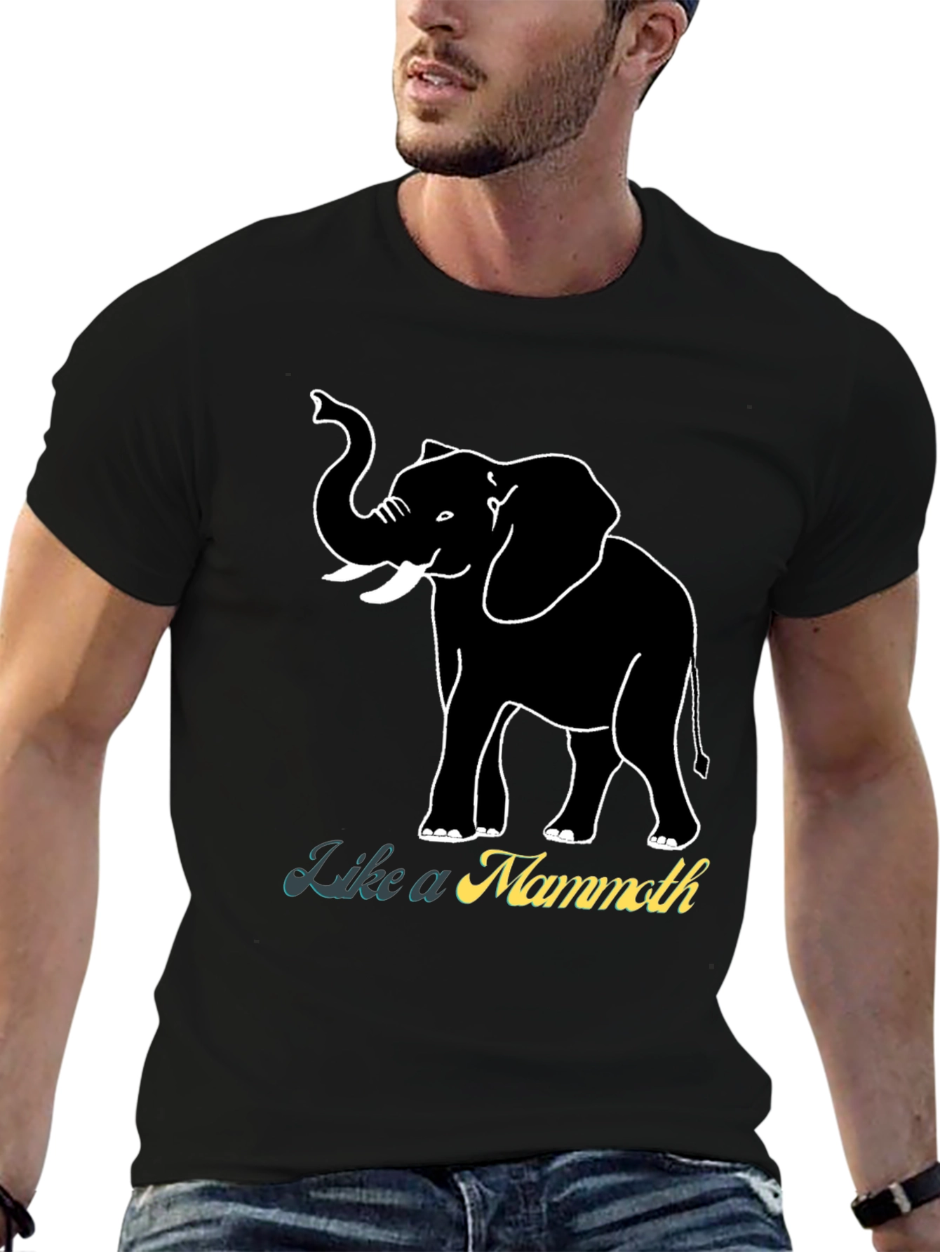 Black Like a Mammoth T-Shirt - Black view 6