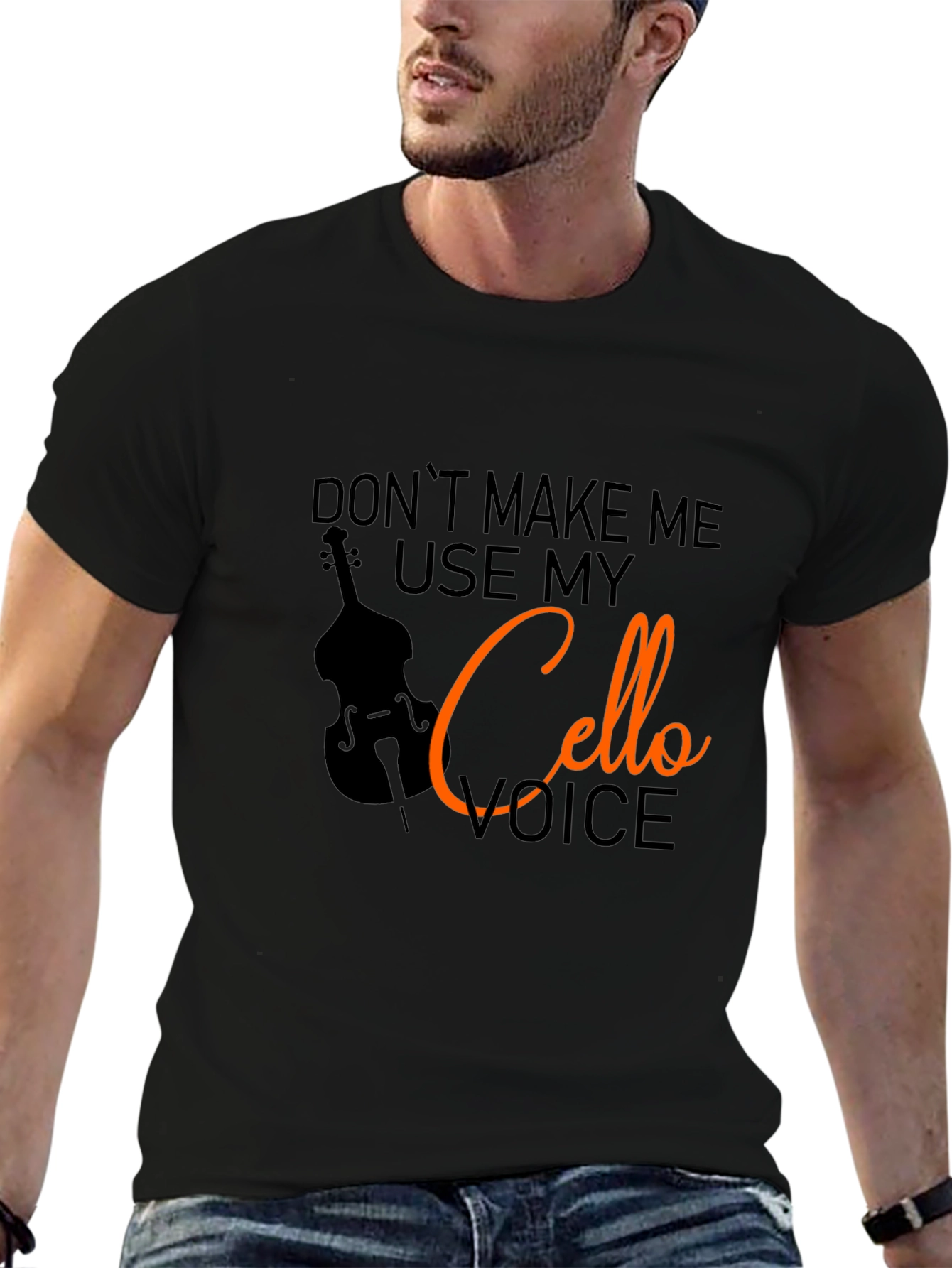 Black Cello Voice T-Shirt - Funny Musician Tee view 6