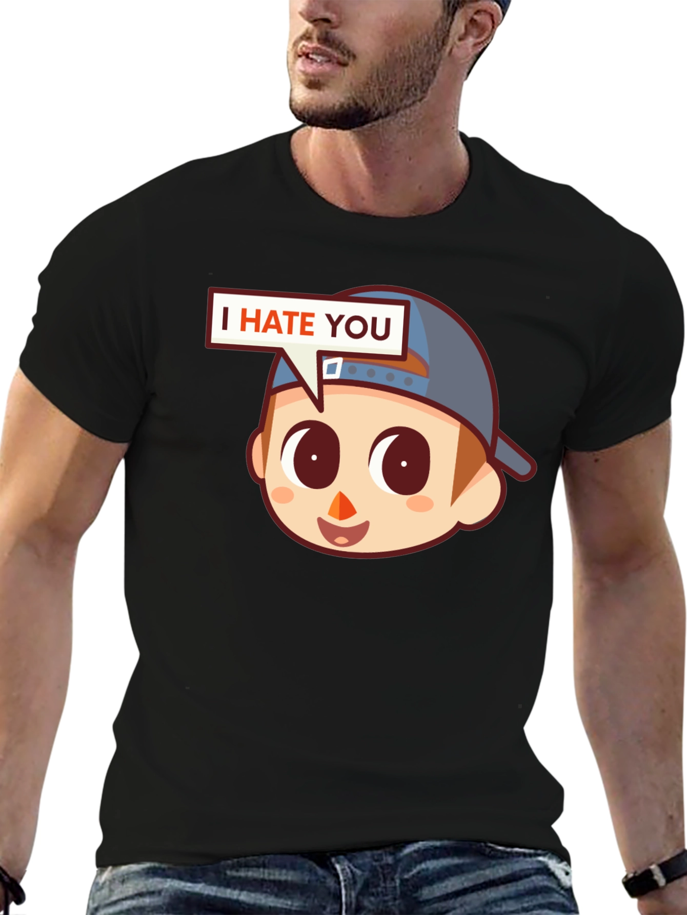 Black I Hate You Graphic Tee - Funny Novelty Shirt view 6