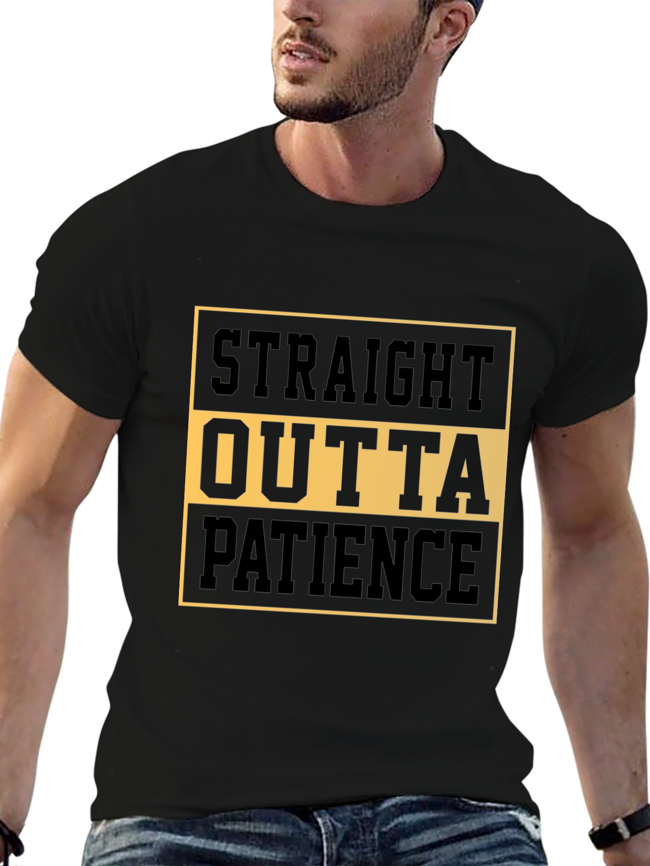 Black Straight Outta Patience Graphic Tee view 6