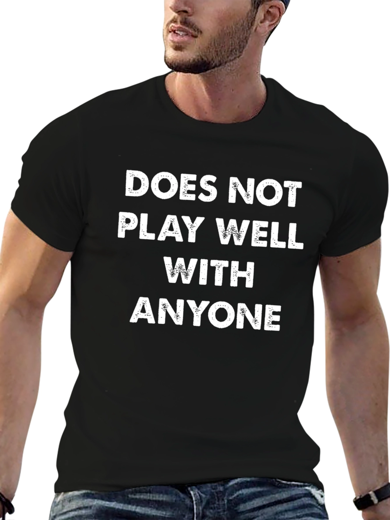 Black Funny Sarcastic Graphic Tee - Does Not Play Well view 6