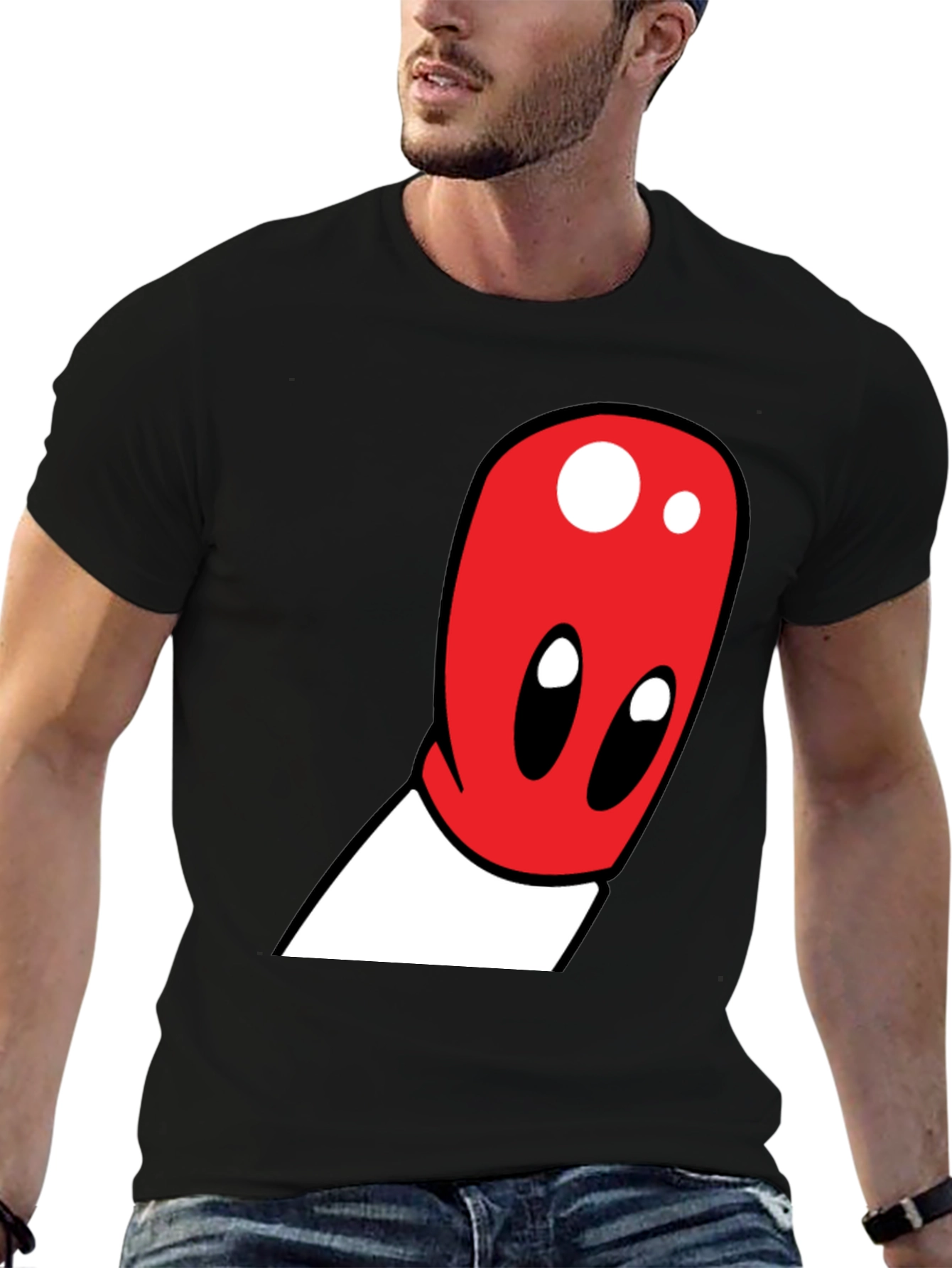 Black Cartoon Character Graphic Tee - Black view 6