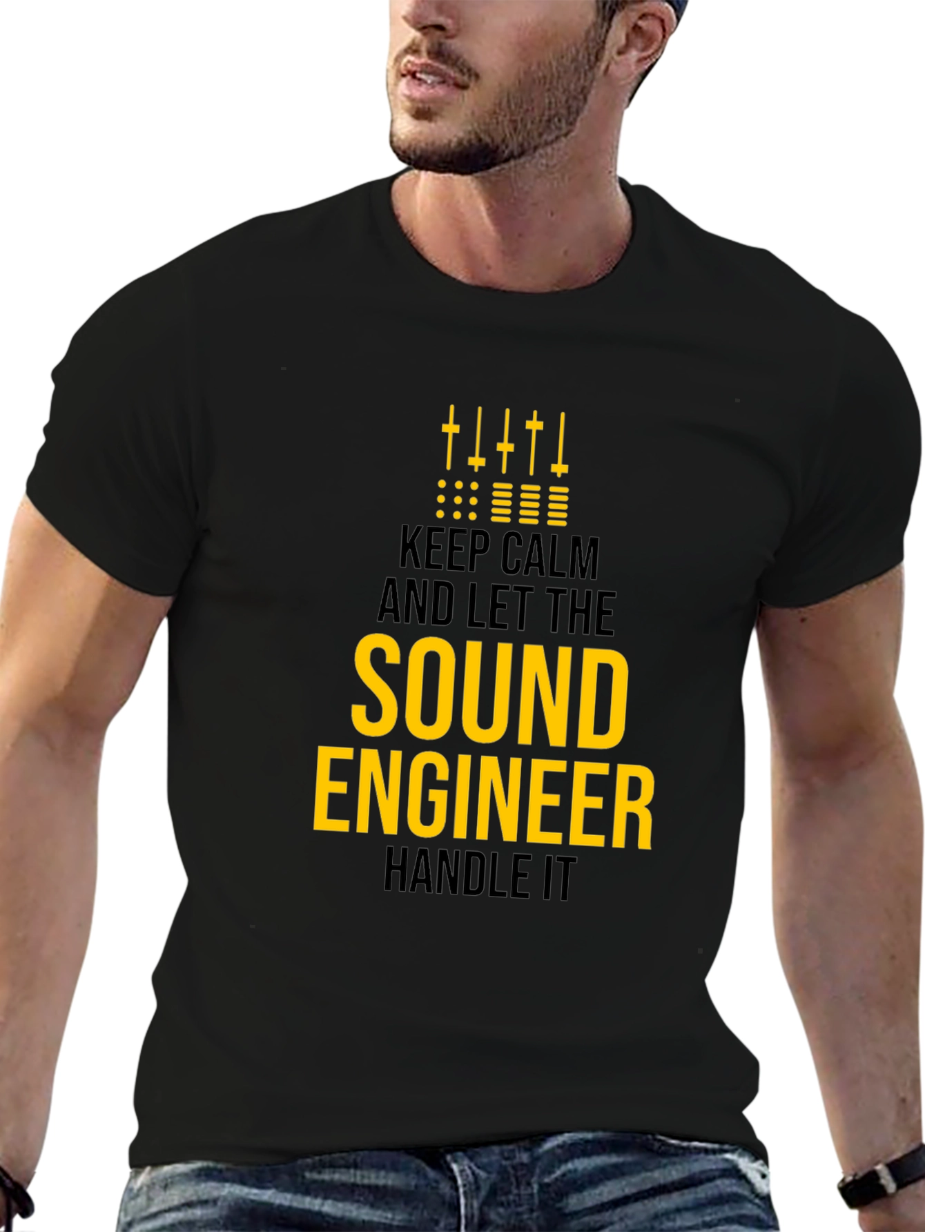 Black Sound Engineer T-Shirt - Keep Calm and Handle It! view 6
