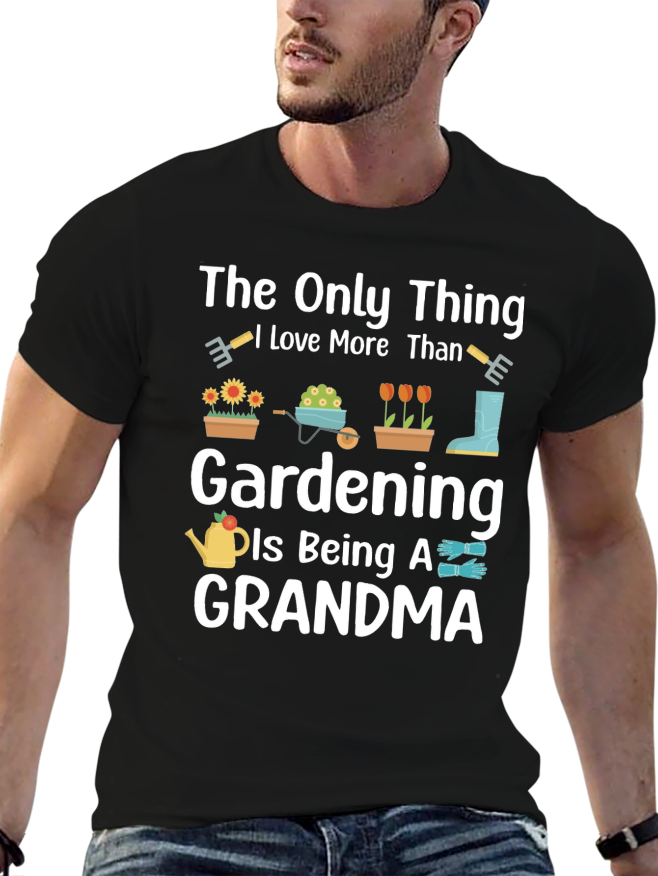 Black Gardening Grandma T-Shirt view 6