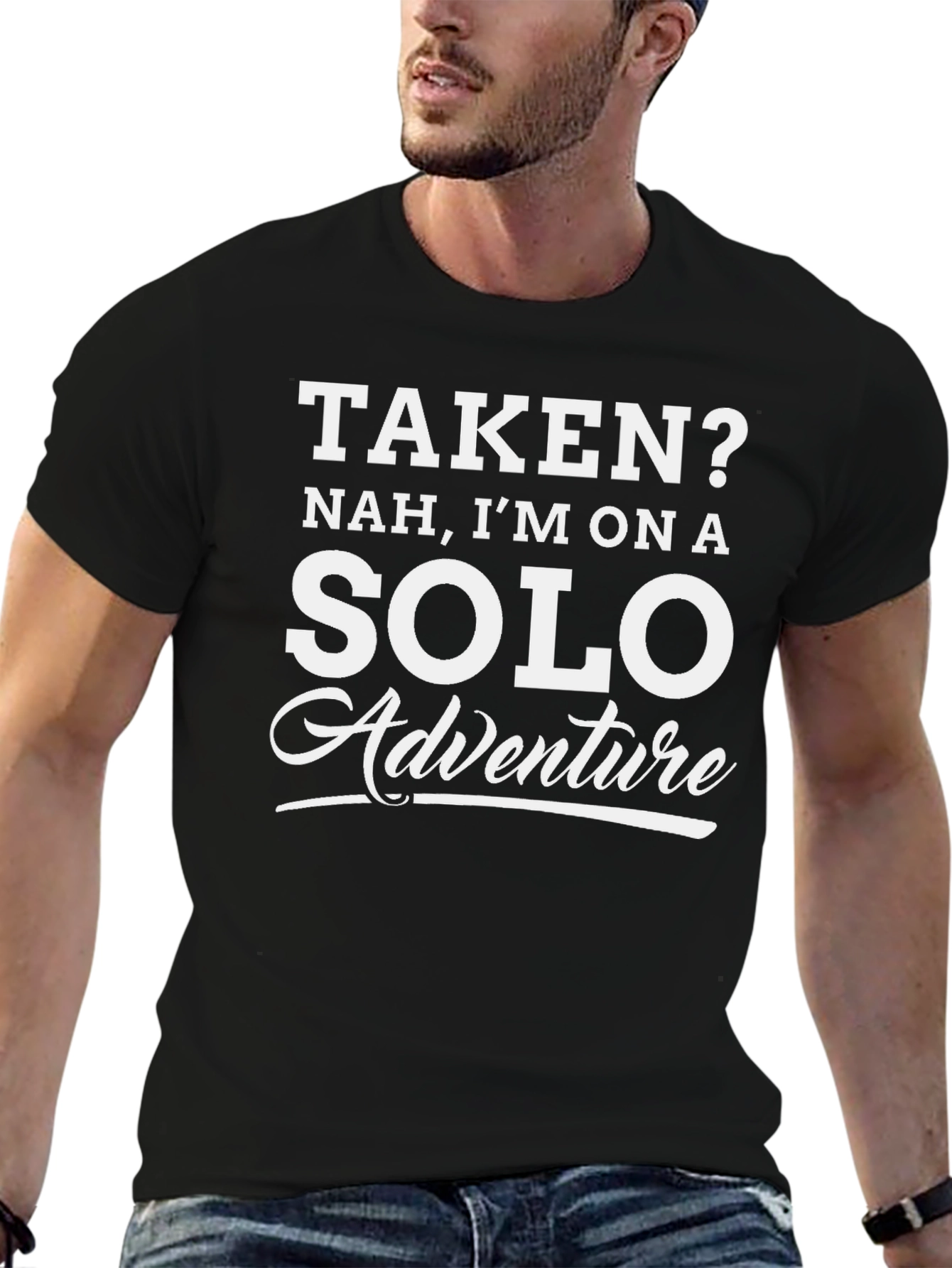 Black Solo Adventure Black Graphic Tee view 6