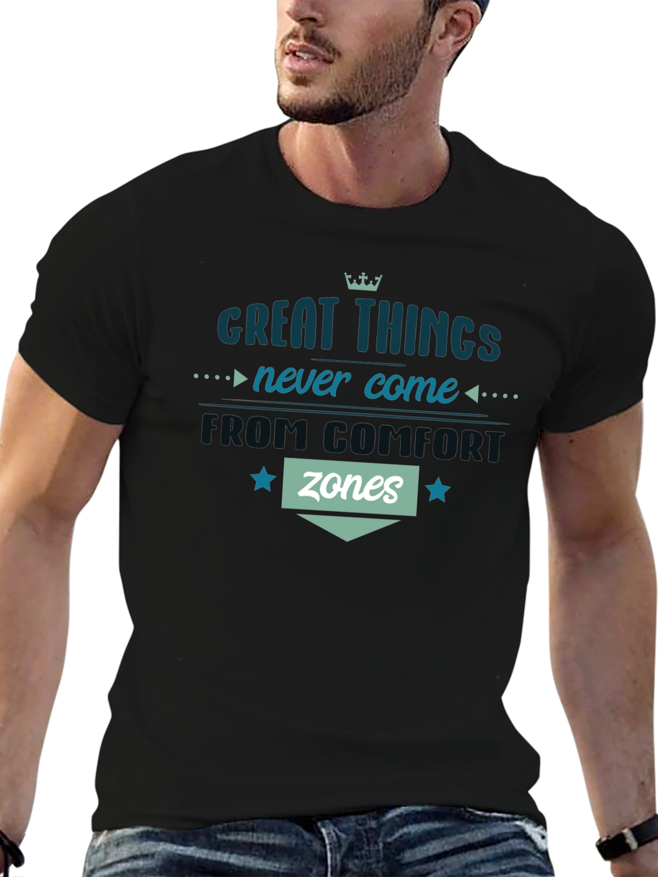 Black Great Things Comfort Zone T-Shirt view 6