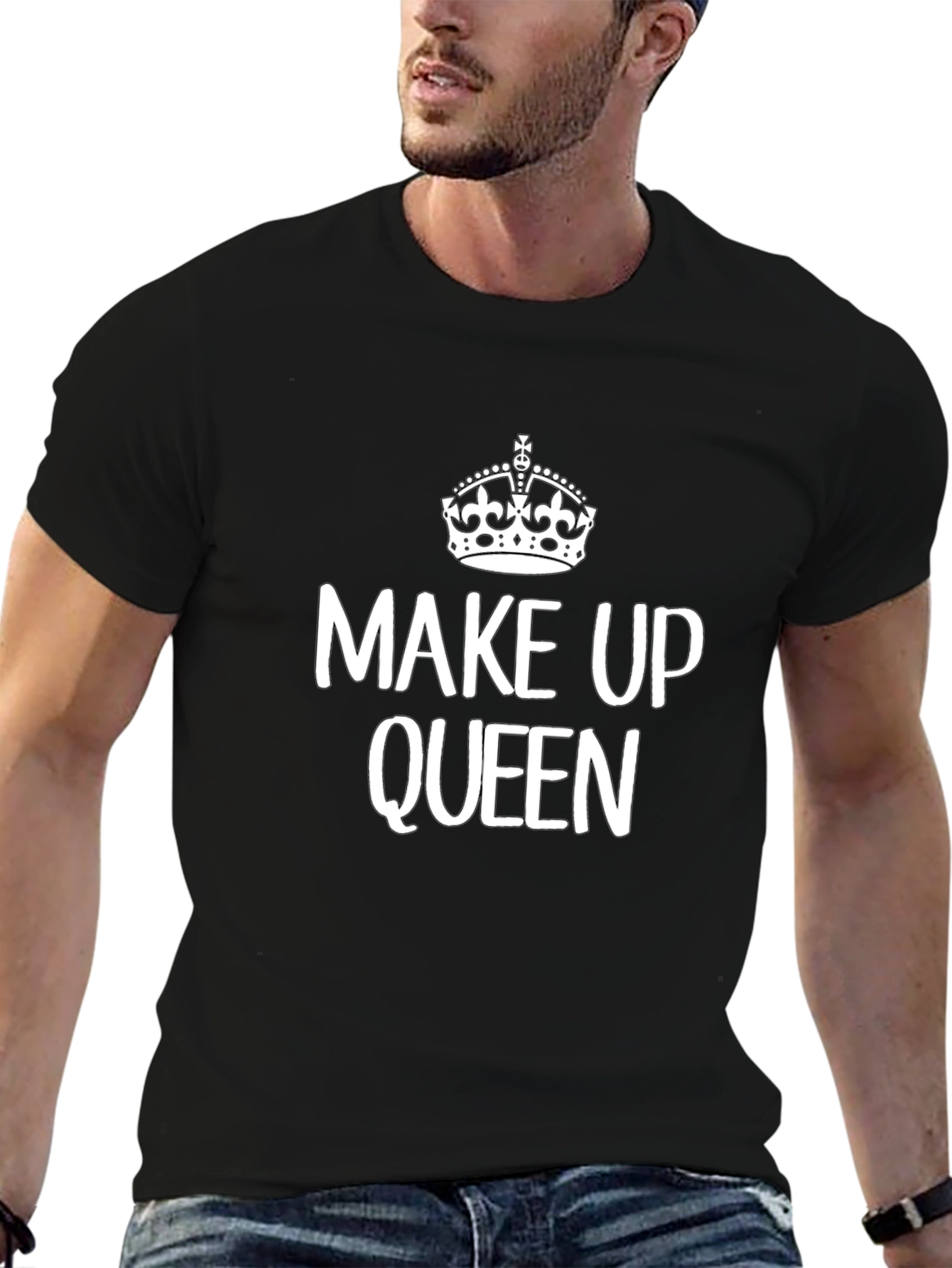 Makeup Queen Graphic Tee - Black Cotton Blend - 6