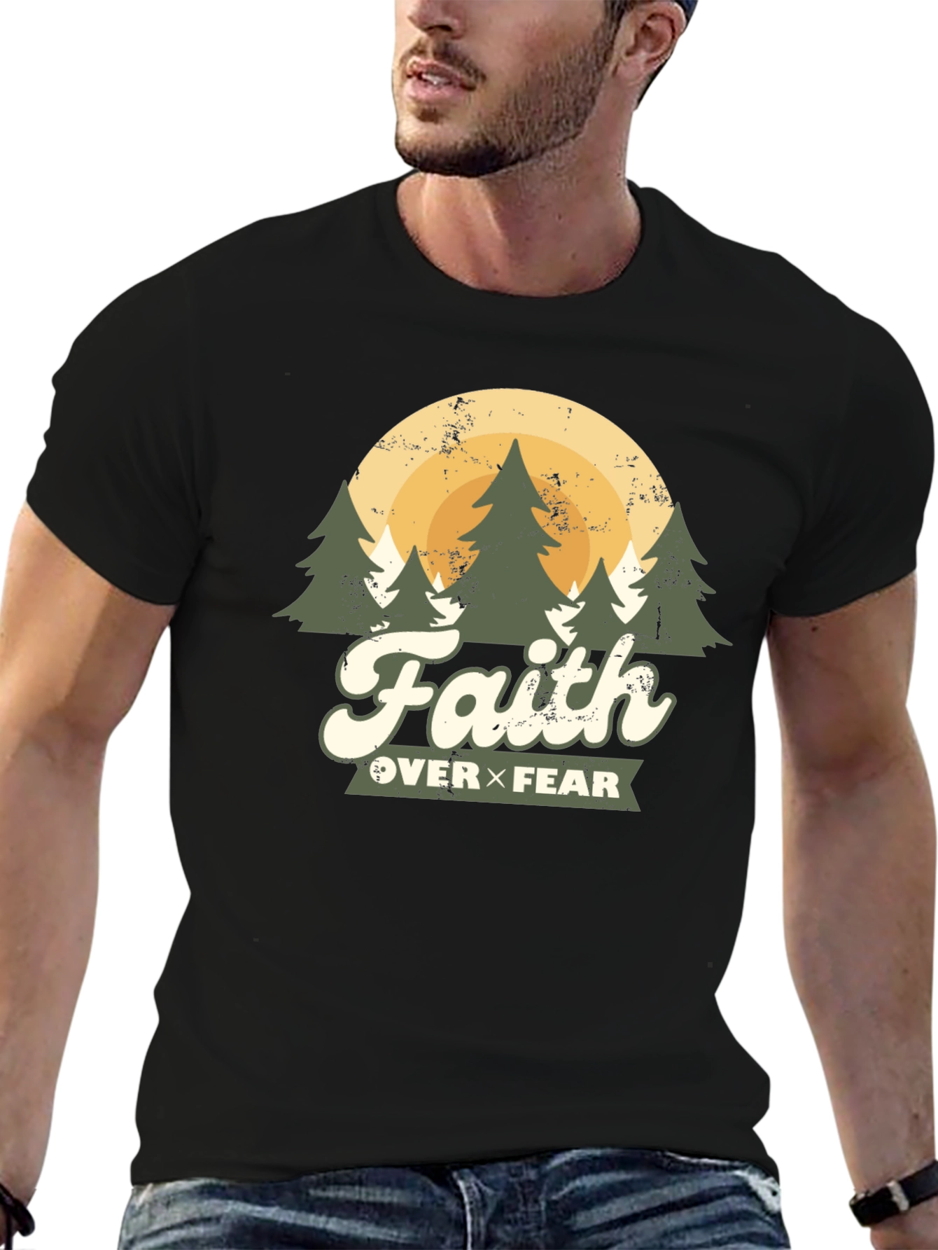 Black Faith Over Fear Graphic Tee view 6