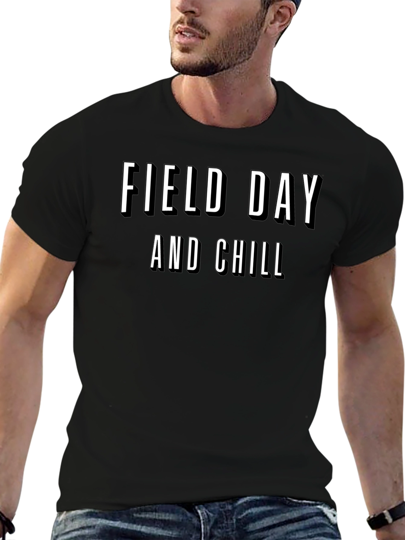 Black Field Day and Chill Graphic Tee view 6