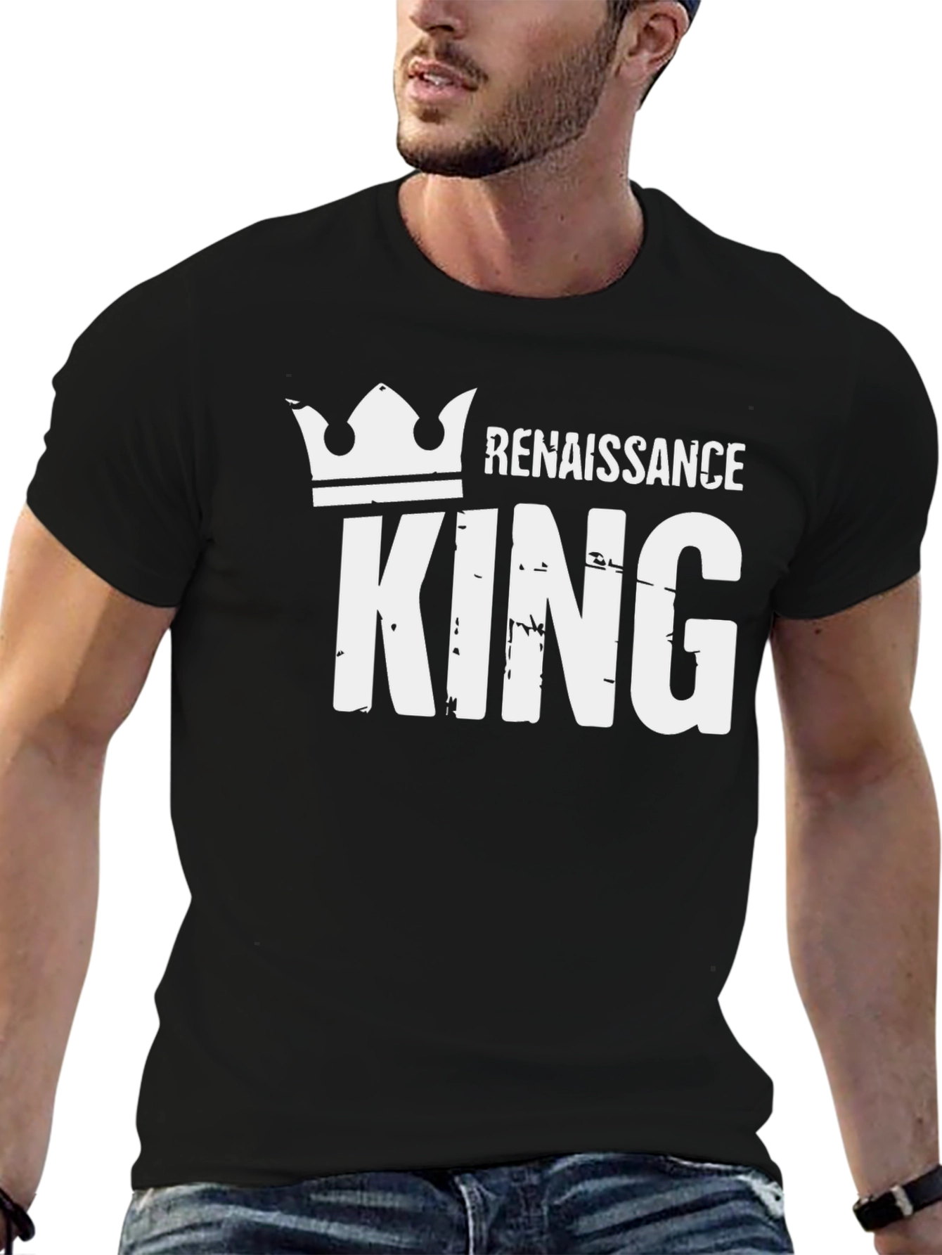 Black Renaissance King Graphic T-Shirt view 6