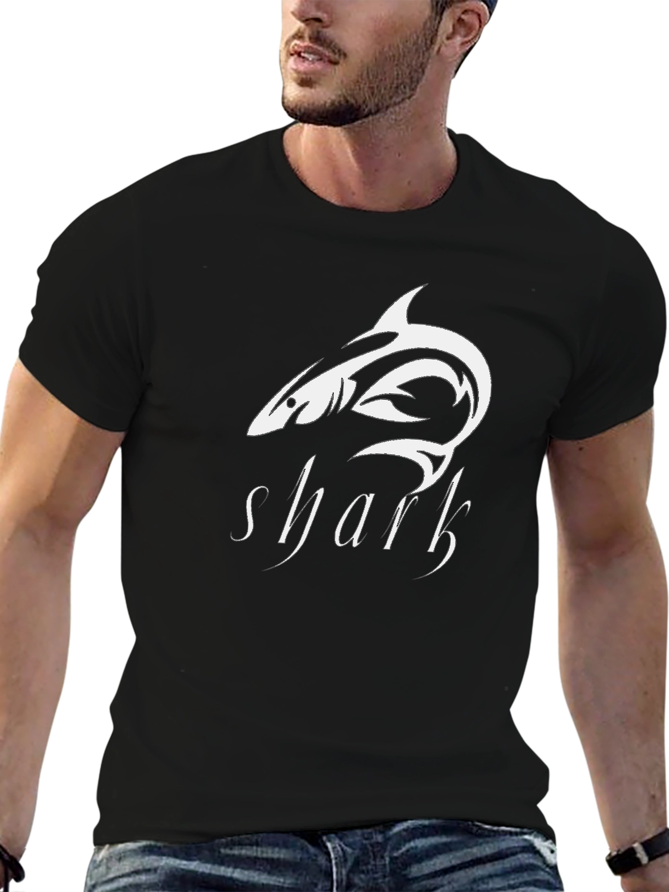 Black Shark Graphic T-Shirt - Cool Design view 6