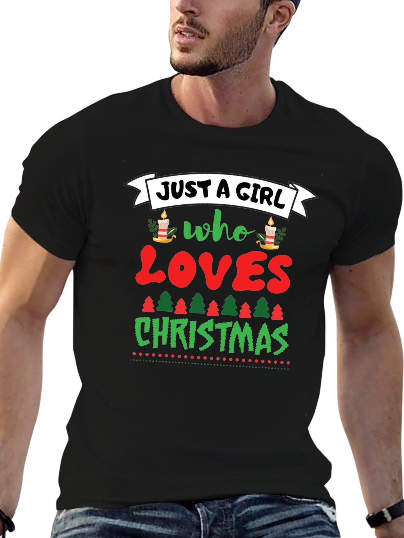 Just A Girl Who Loves Christmas Graphic Tee - 6