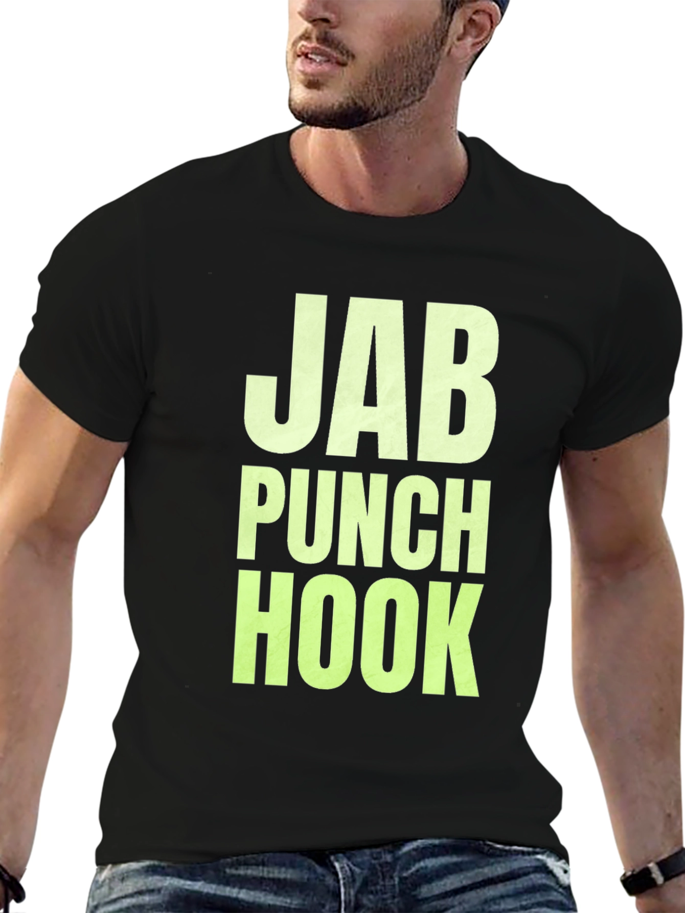 Black Jab Punch Hook Graphic Tee - Boxing MMA view 6