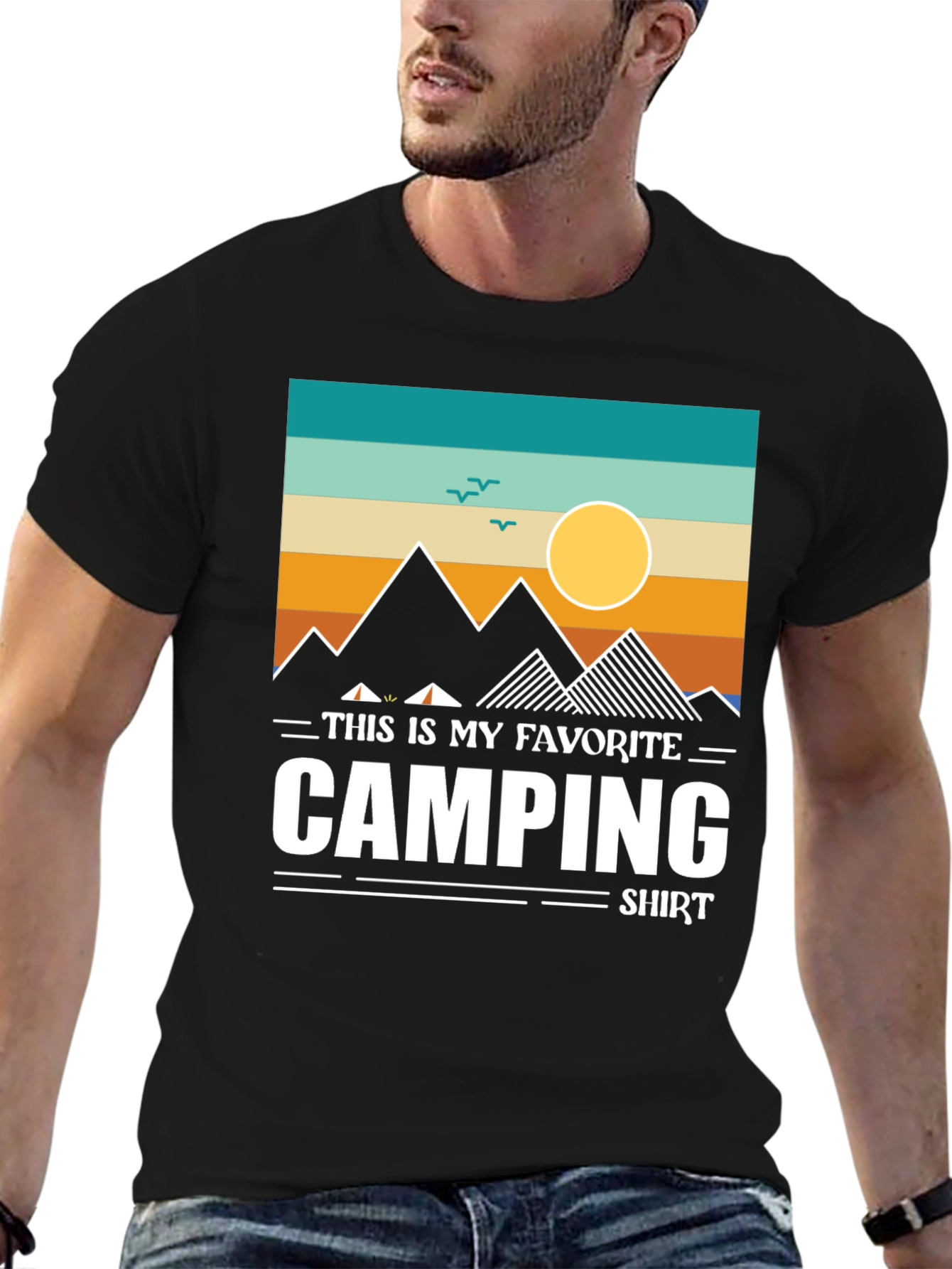 Black Camping Favorite Shirt Graphic Tee view 6