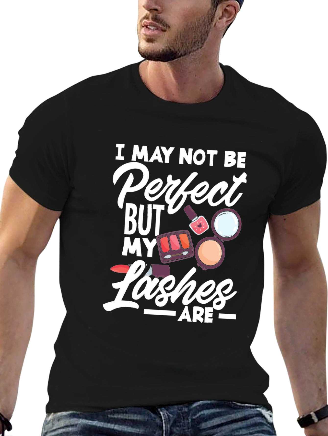 Black Perfect Lashes Graphic T-Shirt view 6
