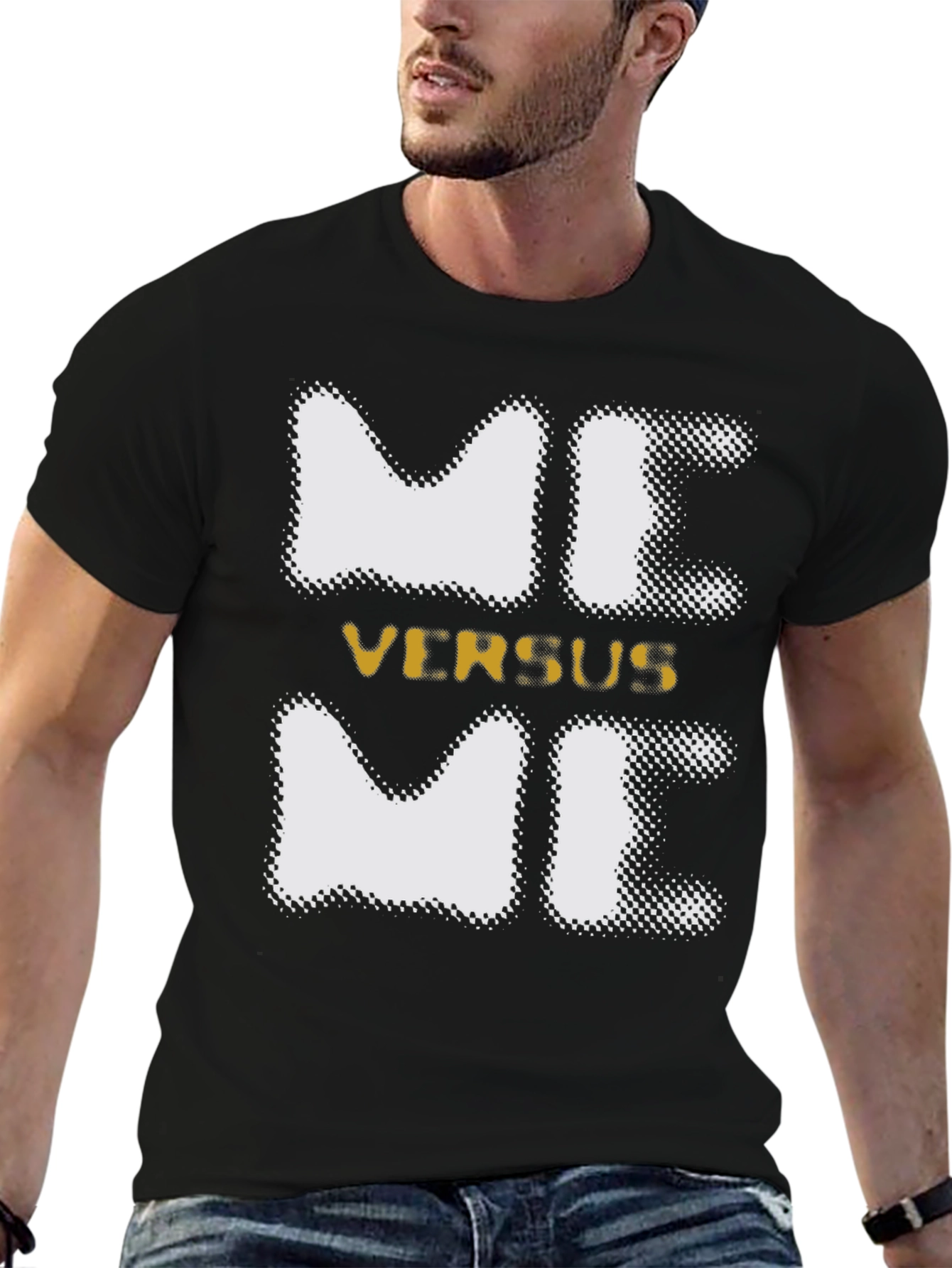 Black Meme Versus Me Graphic Tee view 6
