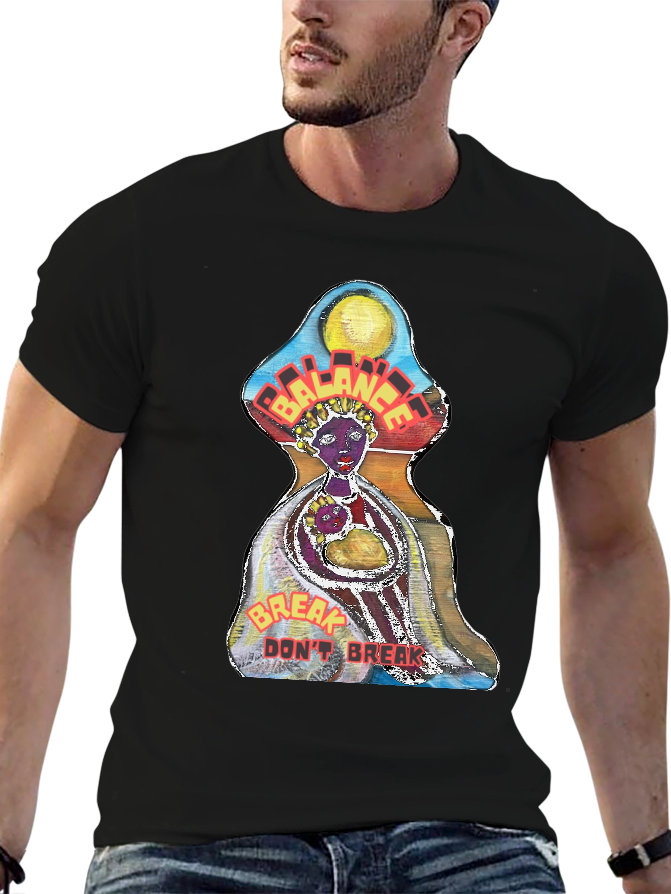 Black Balance Graphic Print Tee view 6