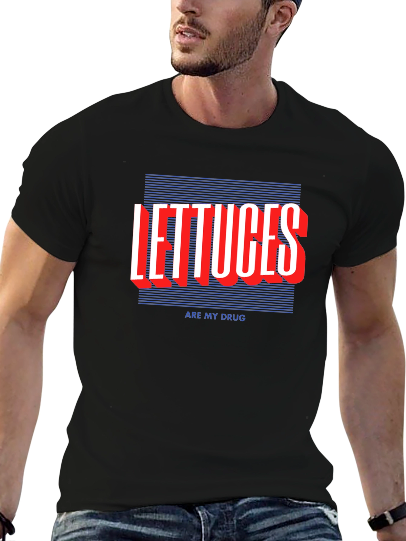 Black Lettuces Are My Drug Graphic T-Shirt view 6