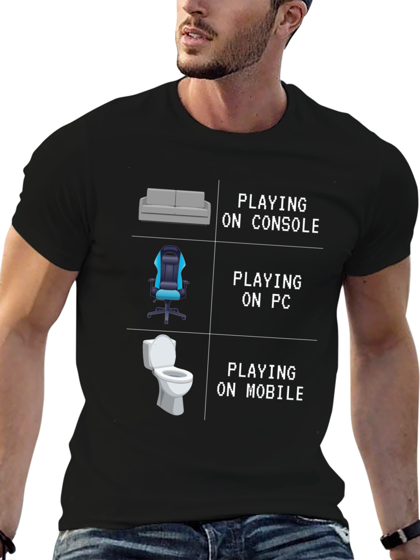 Black Gamer Humor T-Shirt: Console, PC, Mobile Gaming view 6