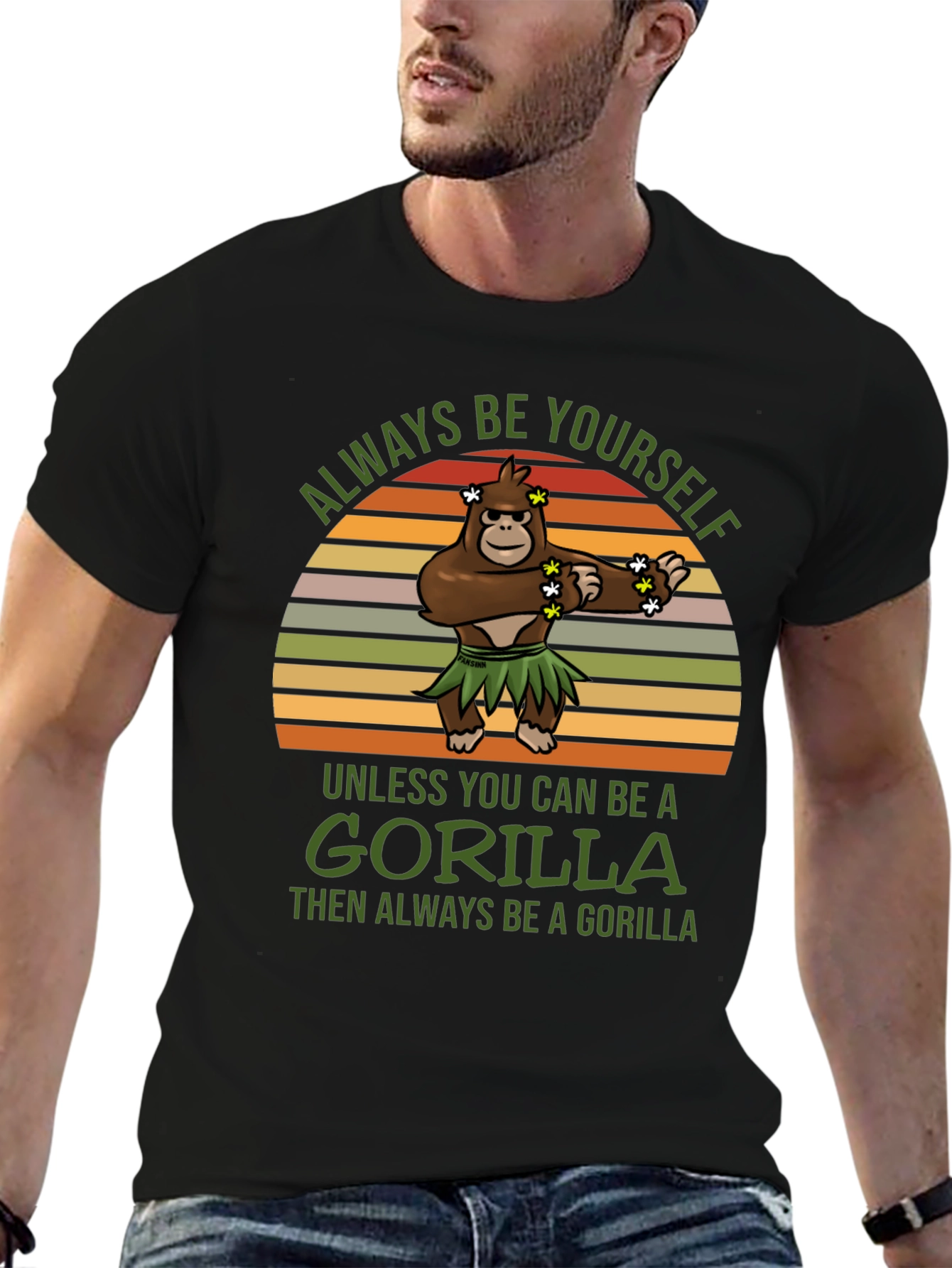 Black Always Be Yourself Unless You Can Be A Gorilla T-Shirt view 6