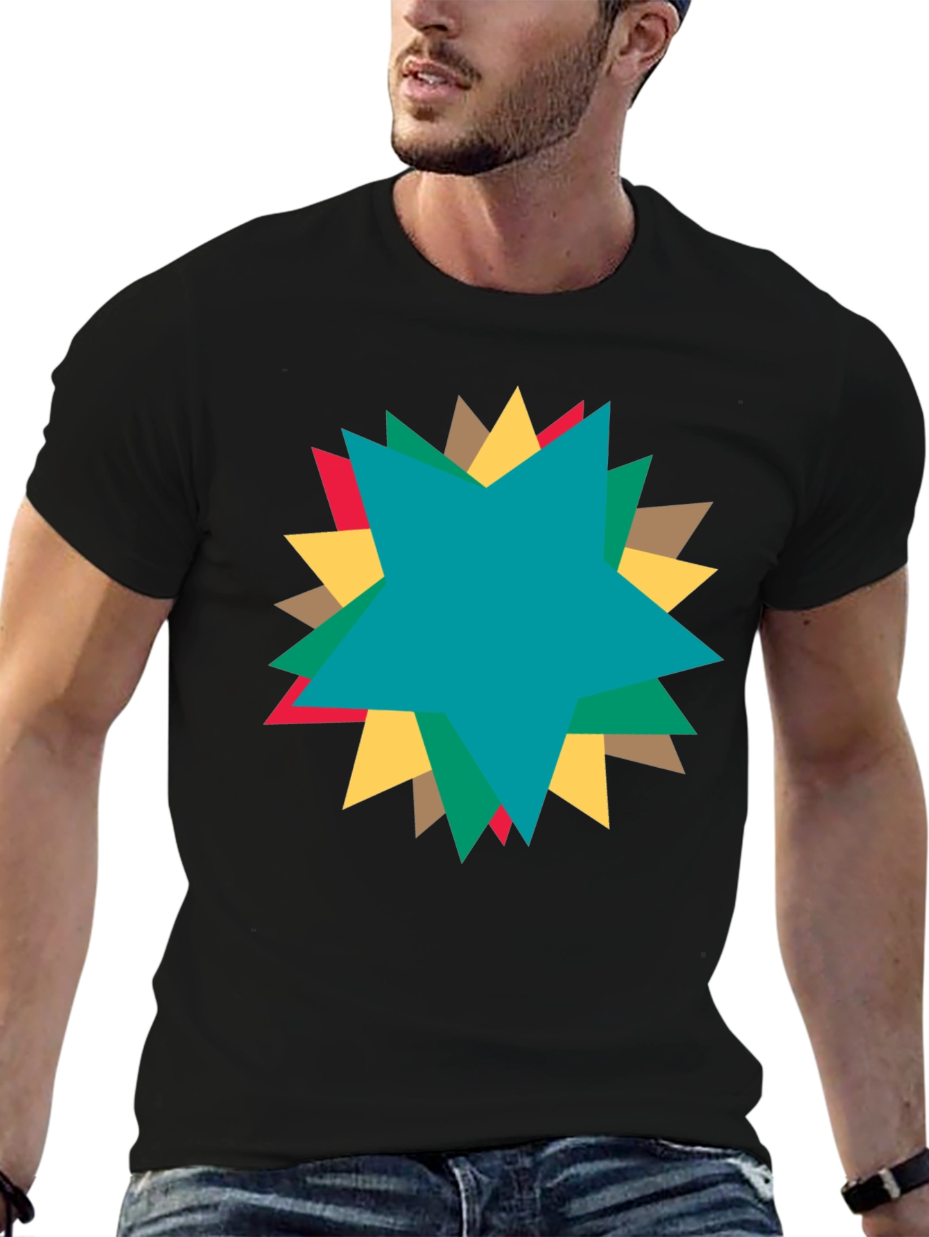 Black Starburst Graphic T-Shirt - Casual Comfort view 6