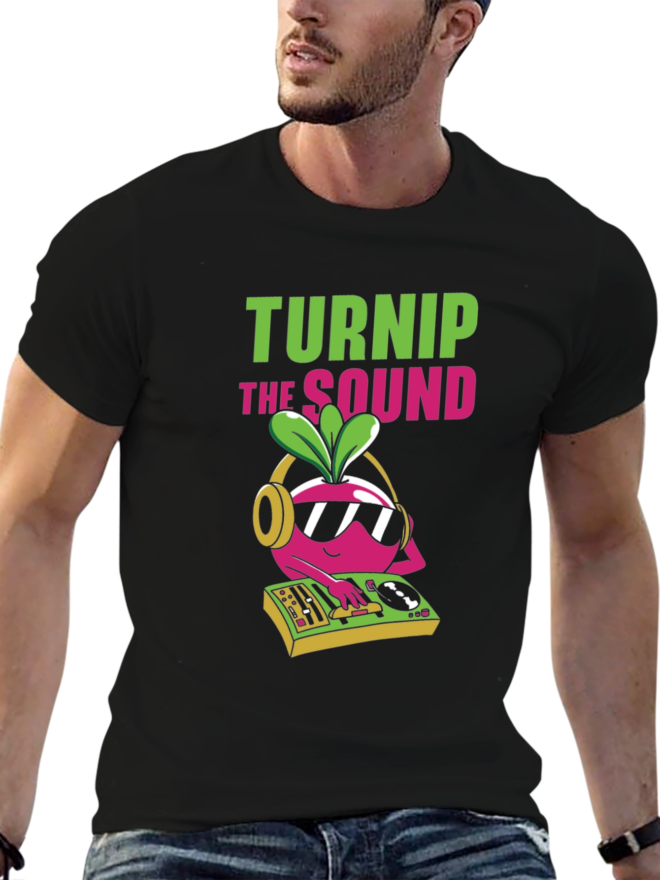 Black Turnip the Sound DJ Graphic T-Shirt view 6