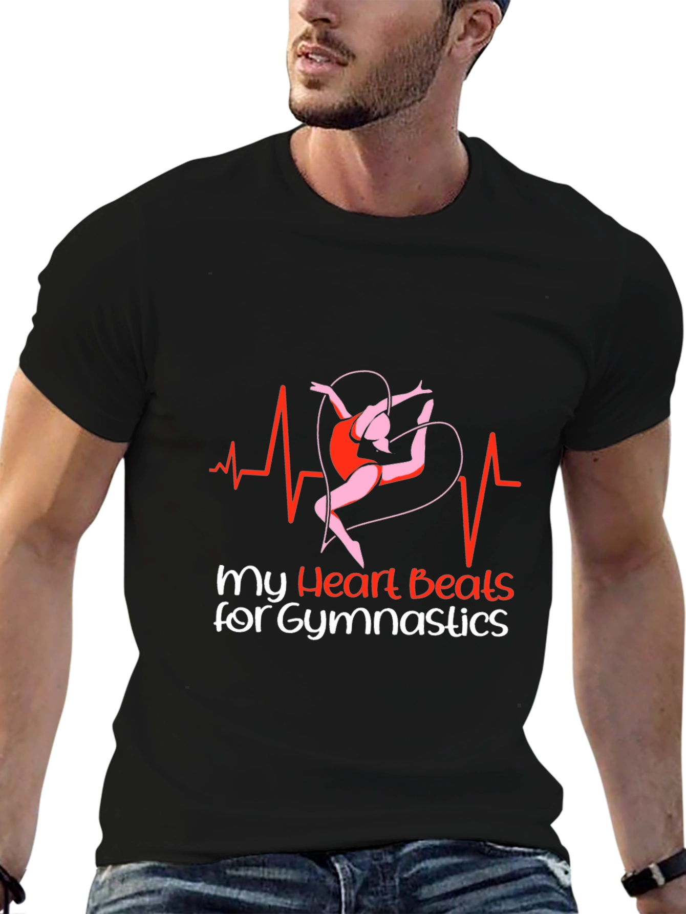 Black Gymnastics Heartbeat T-Shirt view 6