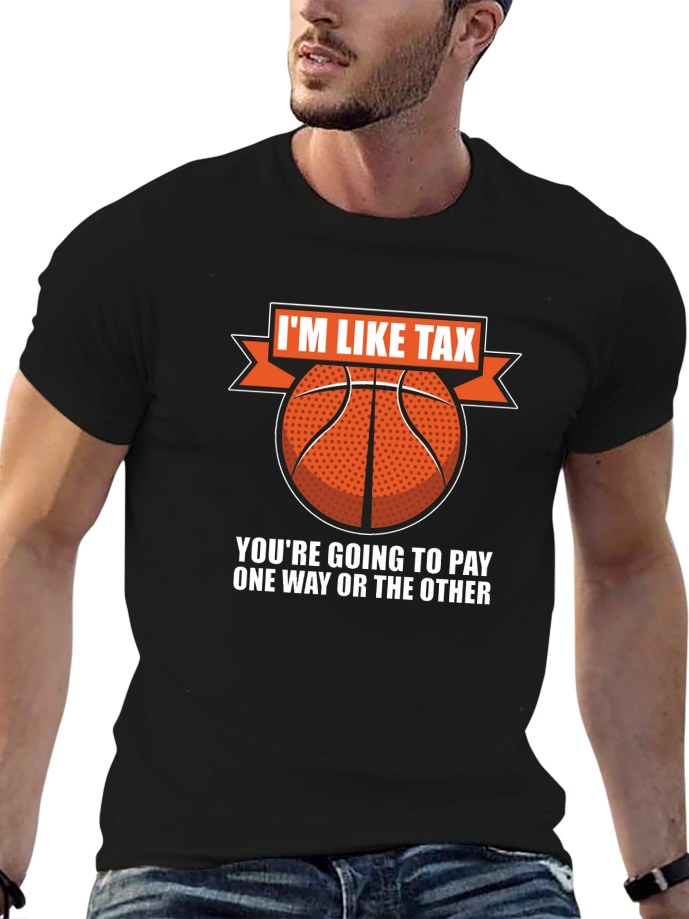 Black I'm Like Tax Basketball T-Shirt - Pay Up! view 6
