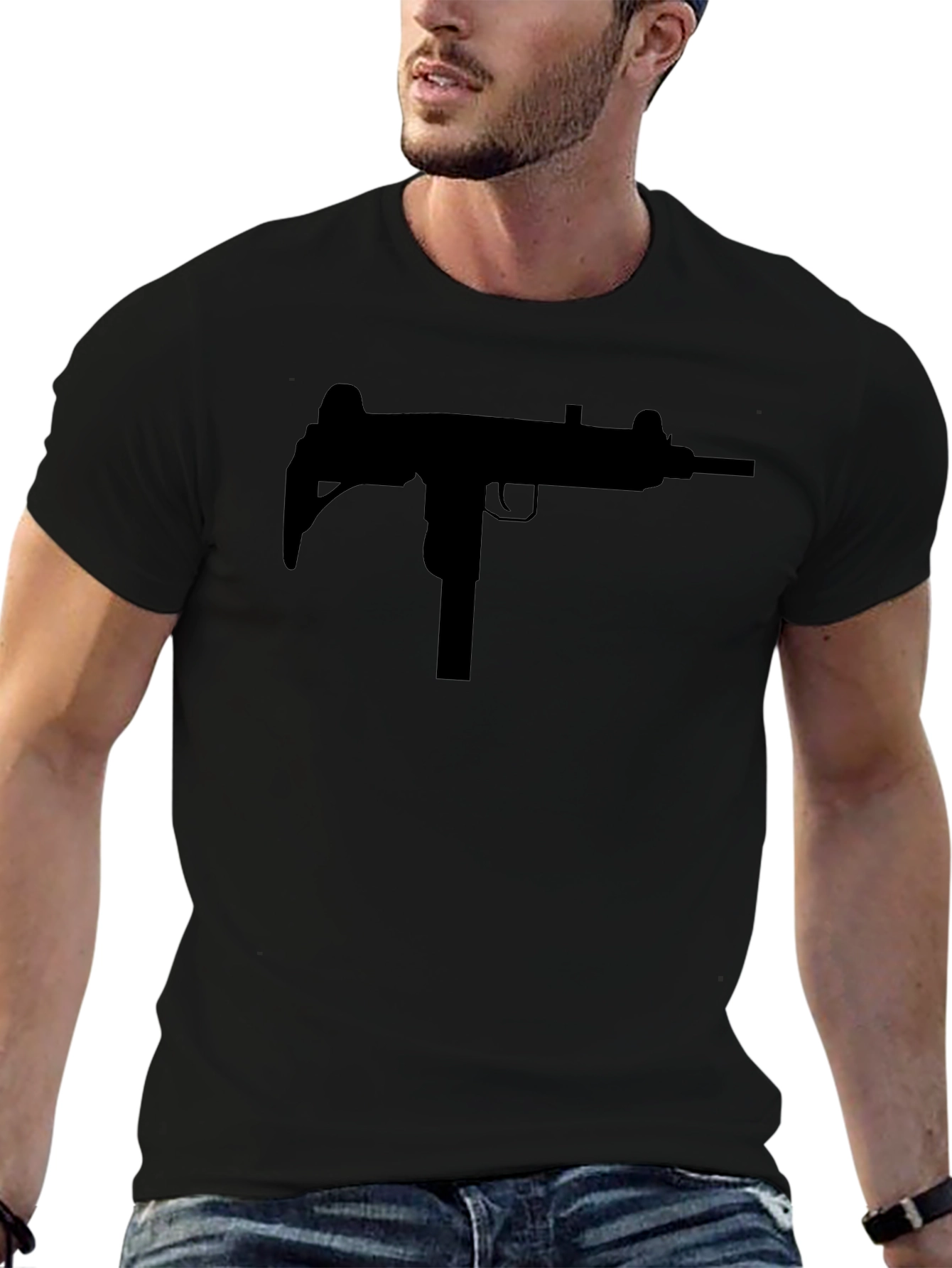 Black Black Uzi Silhouette Tee view 6
