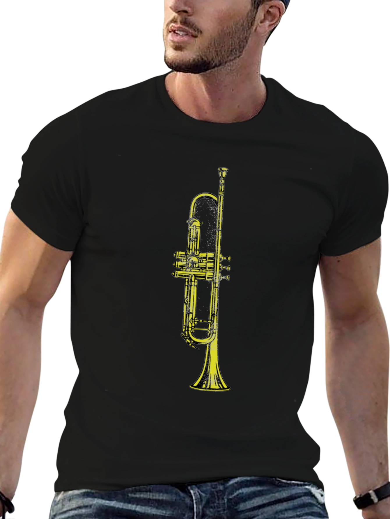 Black Trumpet Graphic Black T-Shirt view 6
