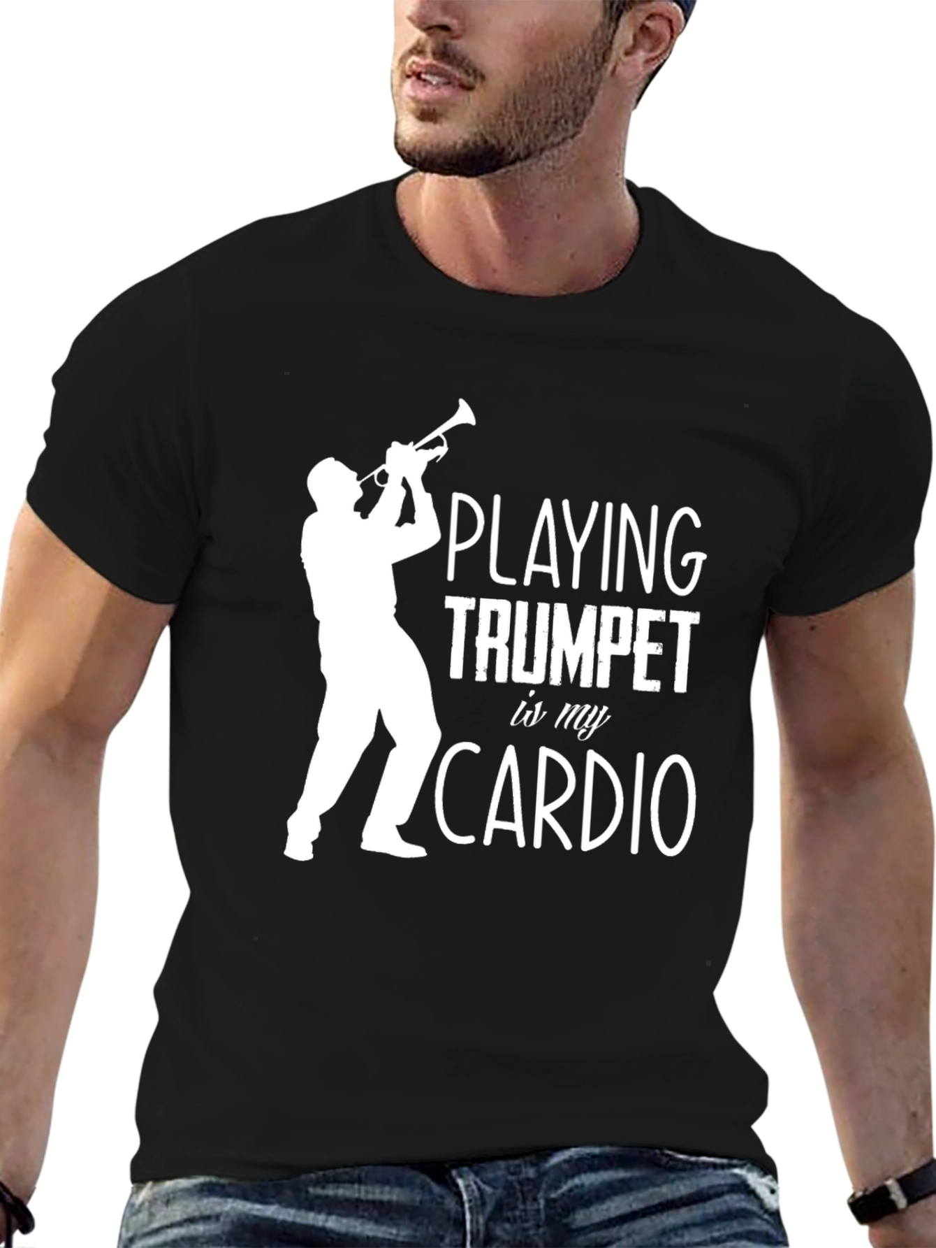Black Trumpet Player Cardio Graphic Tee view 6