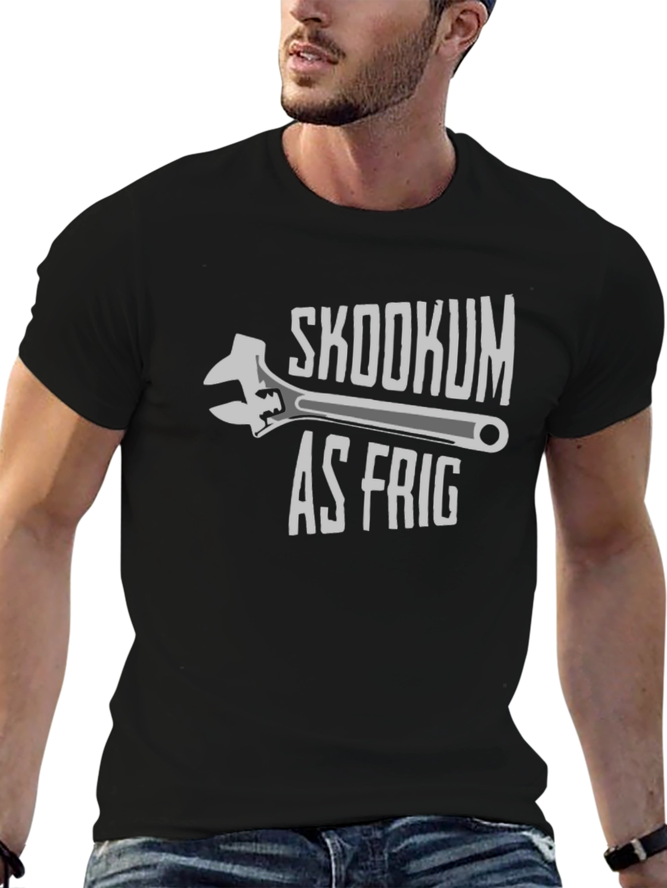 Black Skookum as Frig Wrench Graphic T-Shirt view 6
